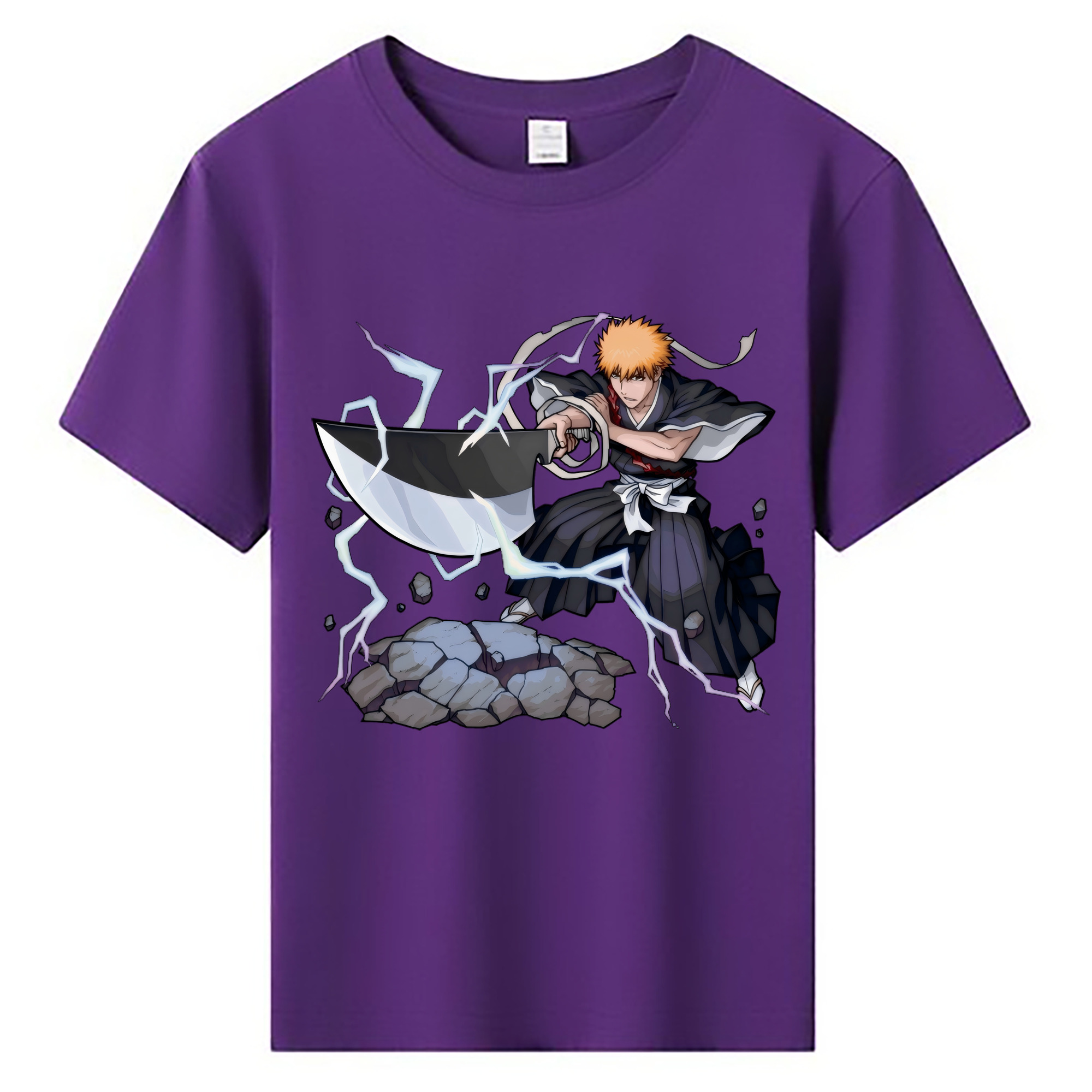 （画像用） ブリーチ 黒崎一護（くろさき いちご）BLEACH Kurosaki Ichigo 綿100％キッズTシャツ（フロントプリント）