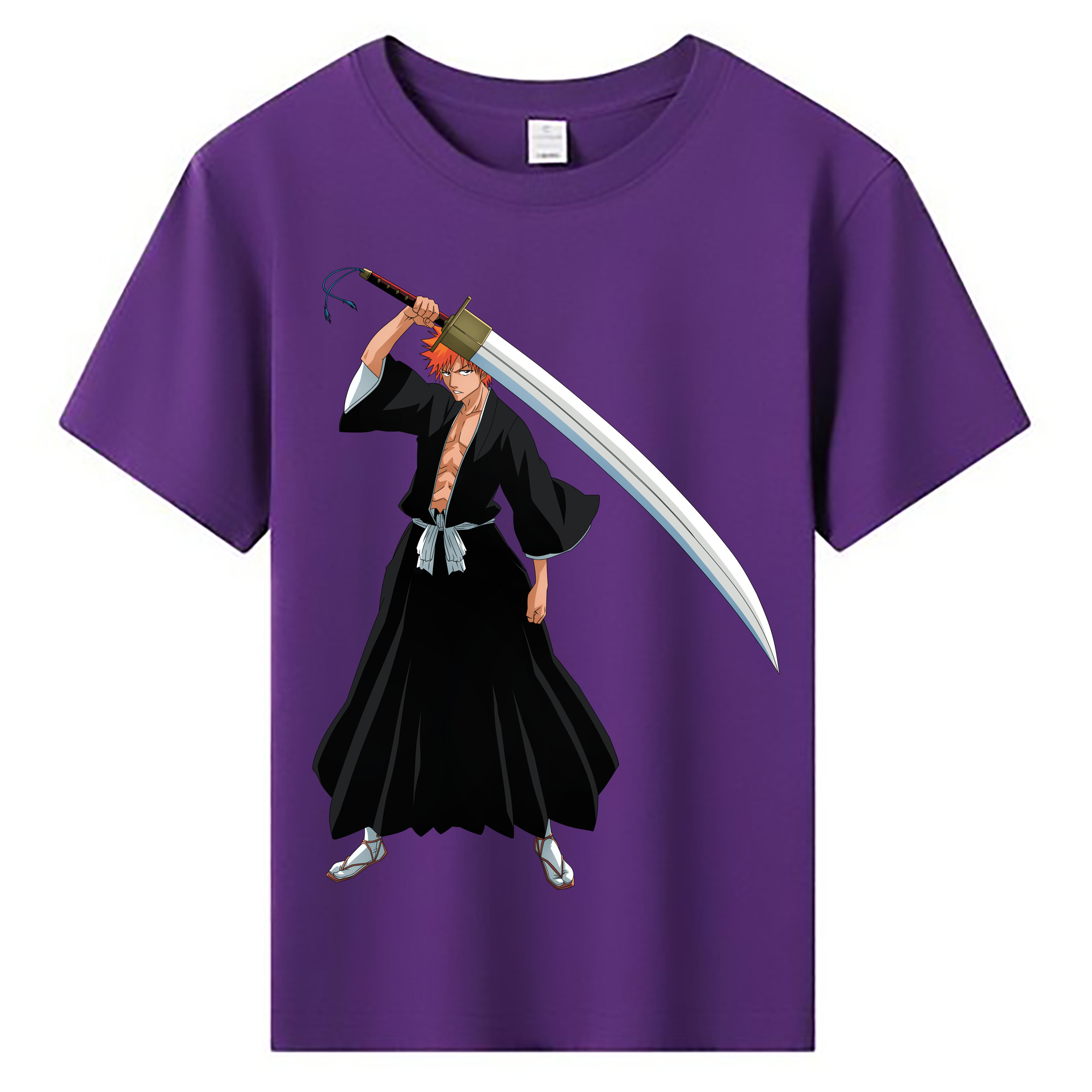 （画像用） ブリーチ 黒崎一護（くろさき いちご）BLEACH Kurosaki Ichigo 綿100％キッズTシャツ（フロントプリント）