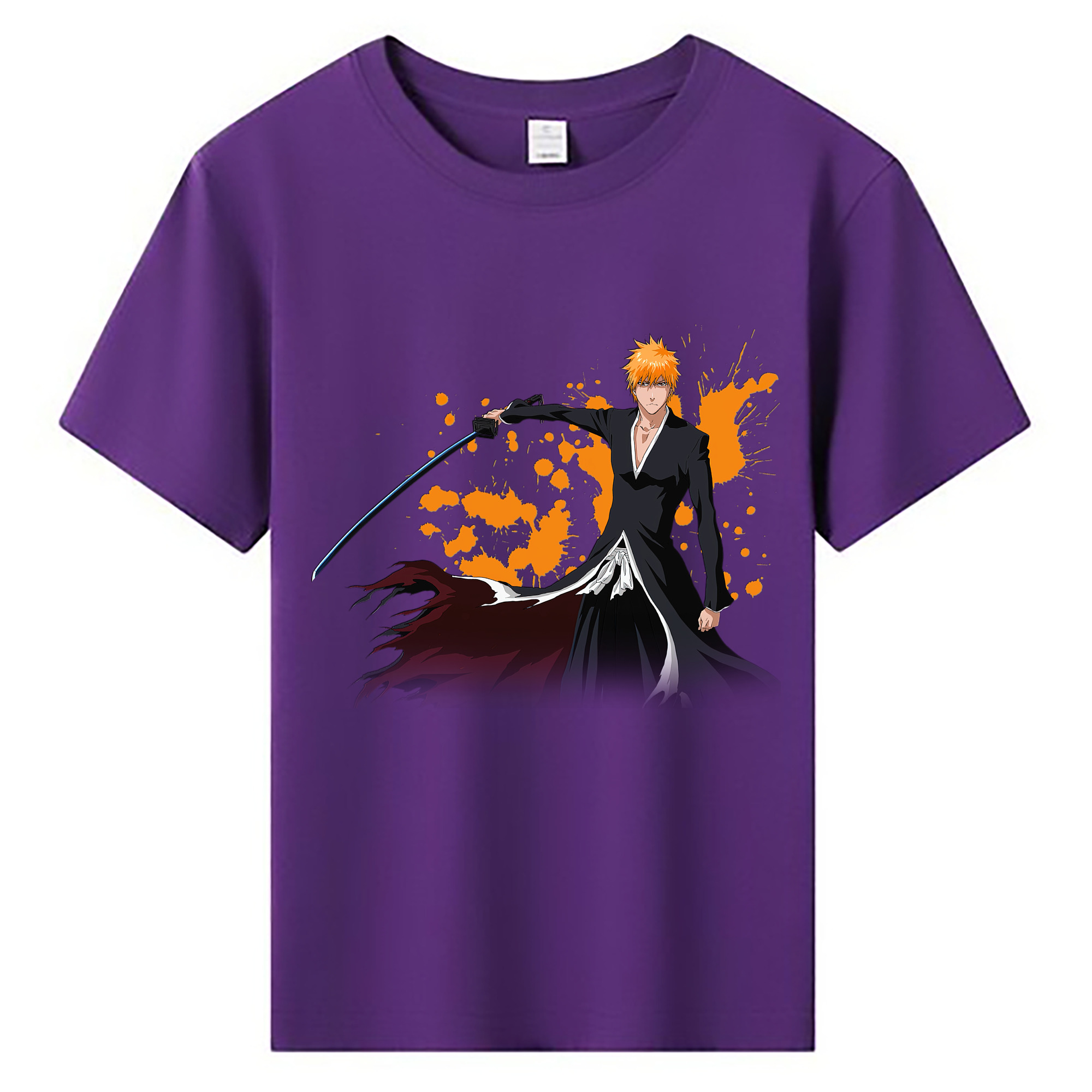 （画像用） ブリーチ 黒崎一護（くろさき いちご）BLEACH Kurosaki Ichigo 綿100％キッズTシャツ（フロントプリント）