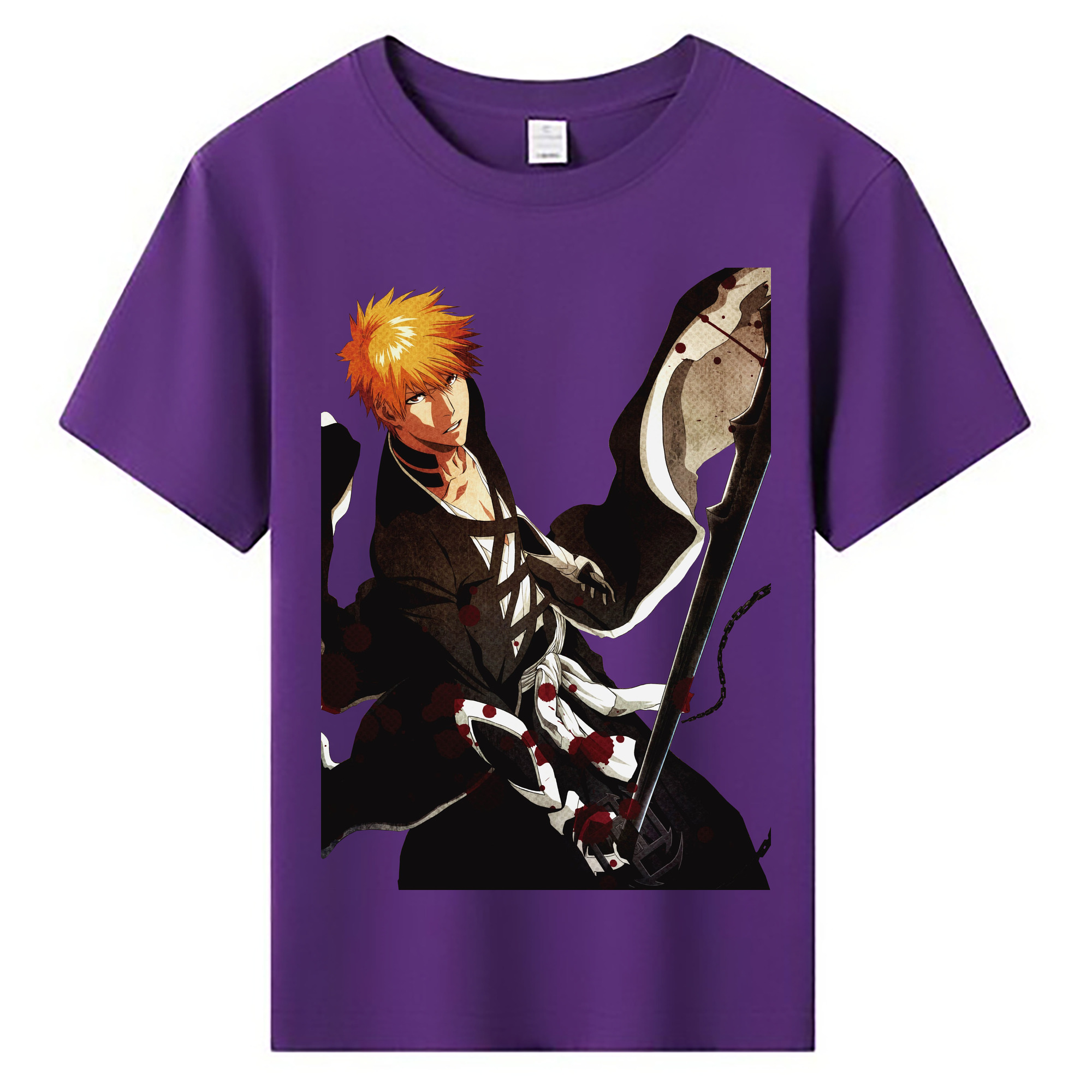 （画像用） ブリーチ 黒崎一護（くろさき いちご）BLEACH Kurosaki Ichigo 綿100％キッズTシャツ（フロントプリント）