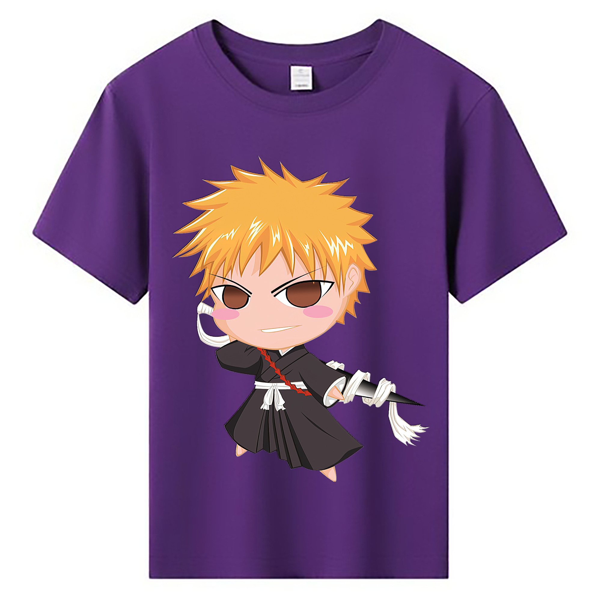 （画像用） ブリーチ 黒崎一護（くろさき いちご）BLEACH Kurosaki Ichigo 綿100％キッズTシャツ（フロントプリント）