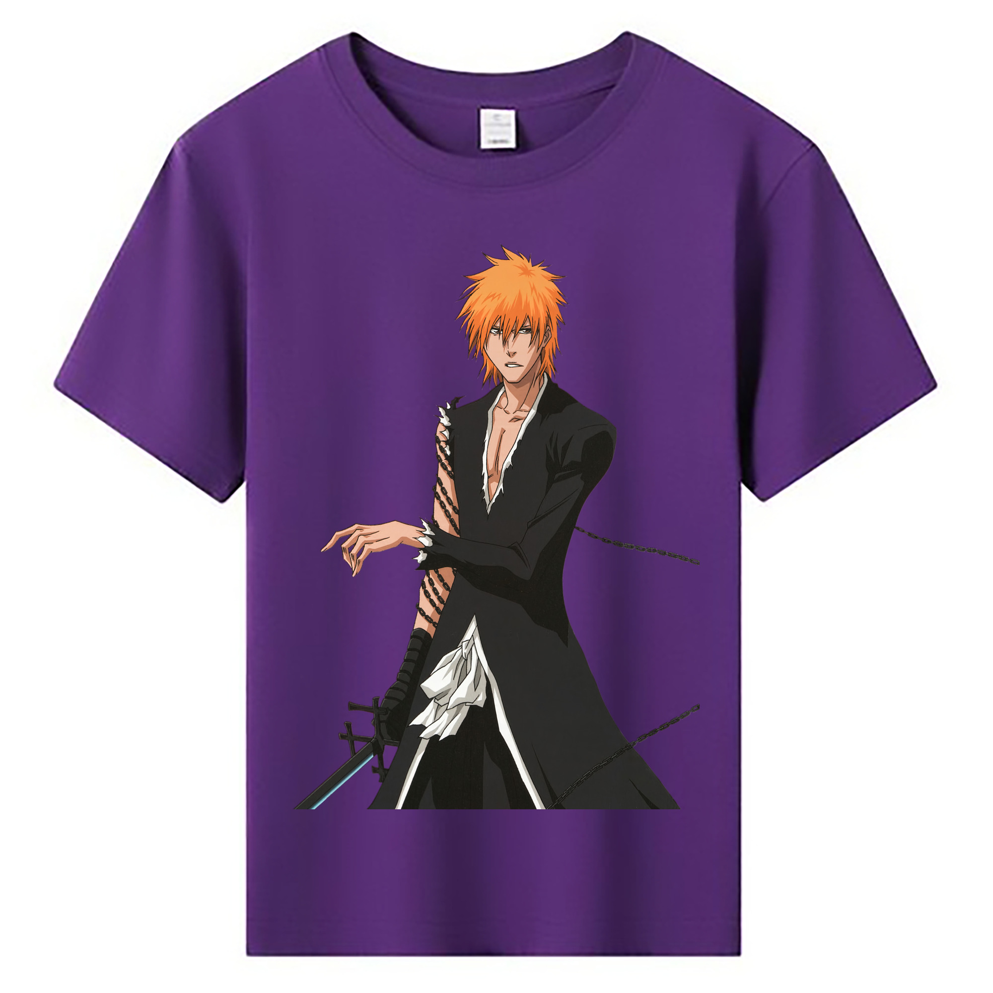 （画像用） ブリーチ 黒崎一護（くろさき いちご）BLEACH Kurosaki Ichigo 綿100％キッズTシャツ（フロントプリント）