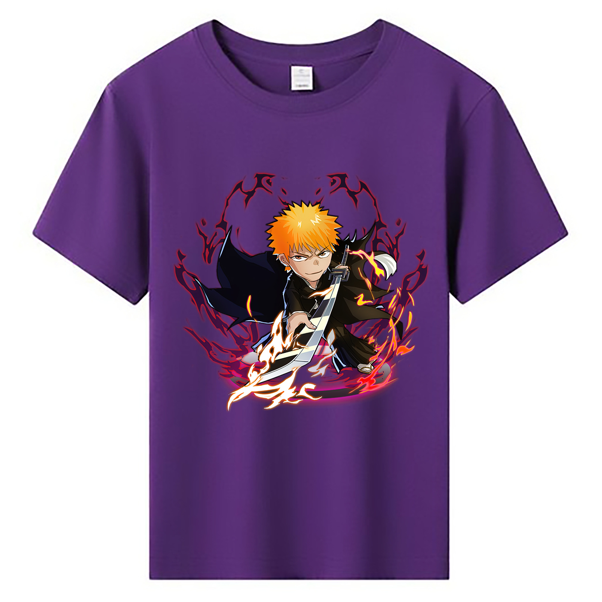 （画像用） ブリーチ 黒崎一護（くろさき いちご）BLEACH Kurosaki Ichigo 綿100％キッズTシャツ（フロントプリント）
