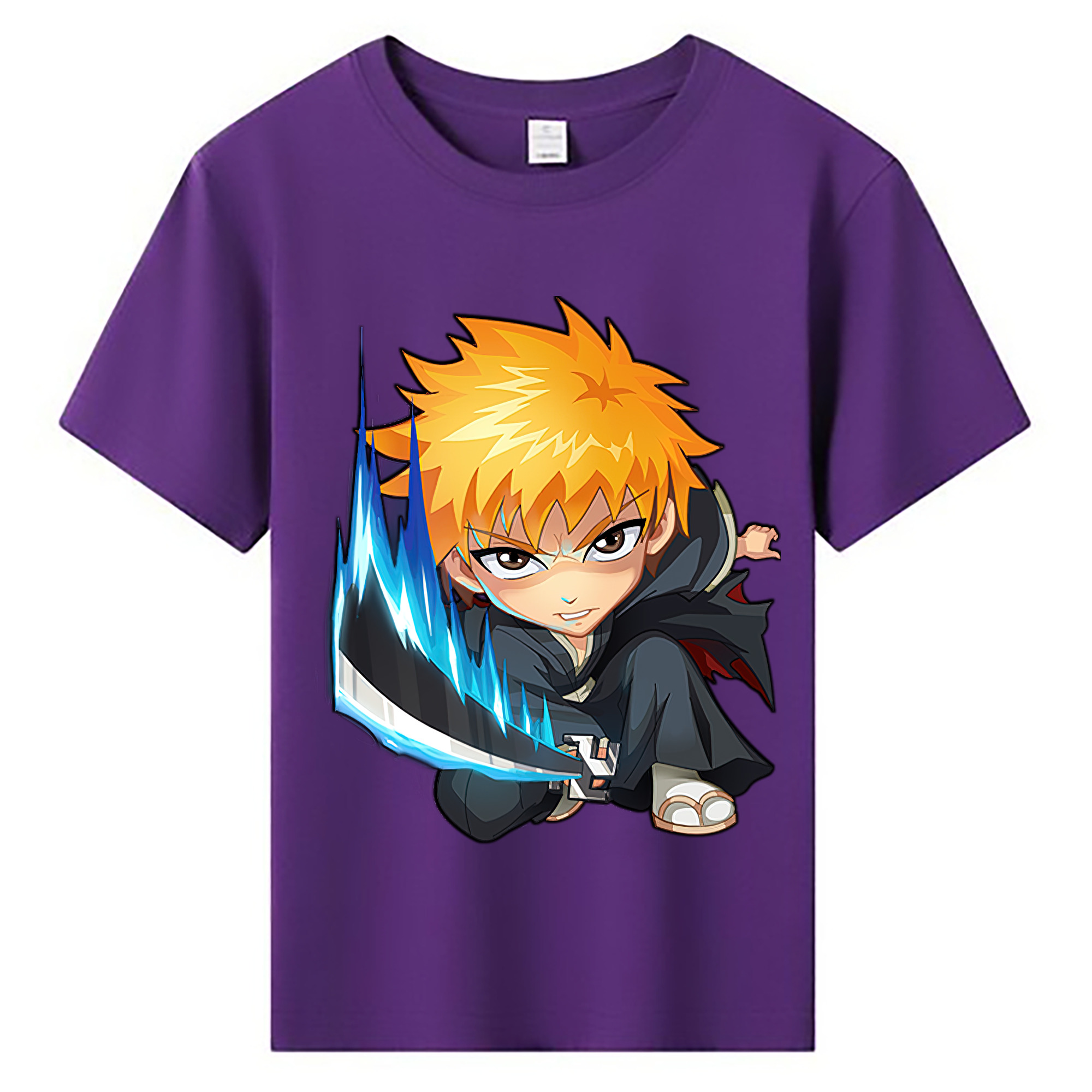 （画像用） ブリーチ 黒崎一護（くろさき いちご）BLEACH Kurosaki Ichigo 綿100％キッズTシャツ（フロントプリント）