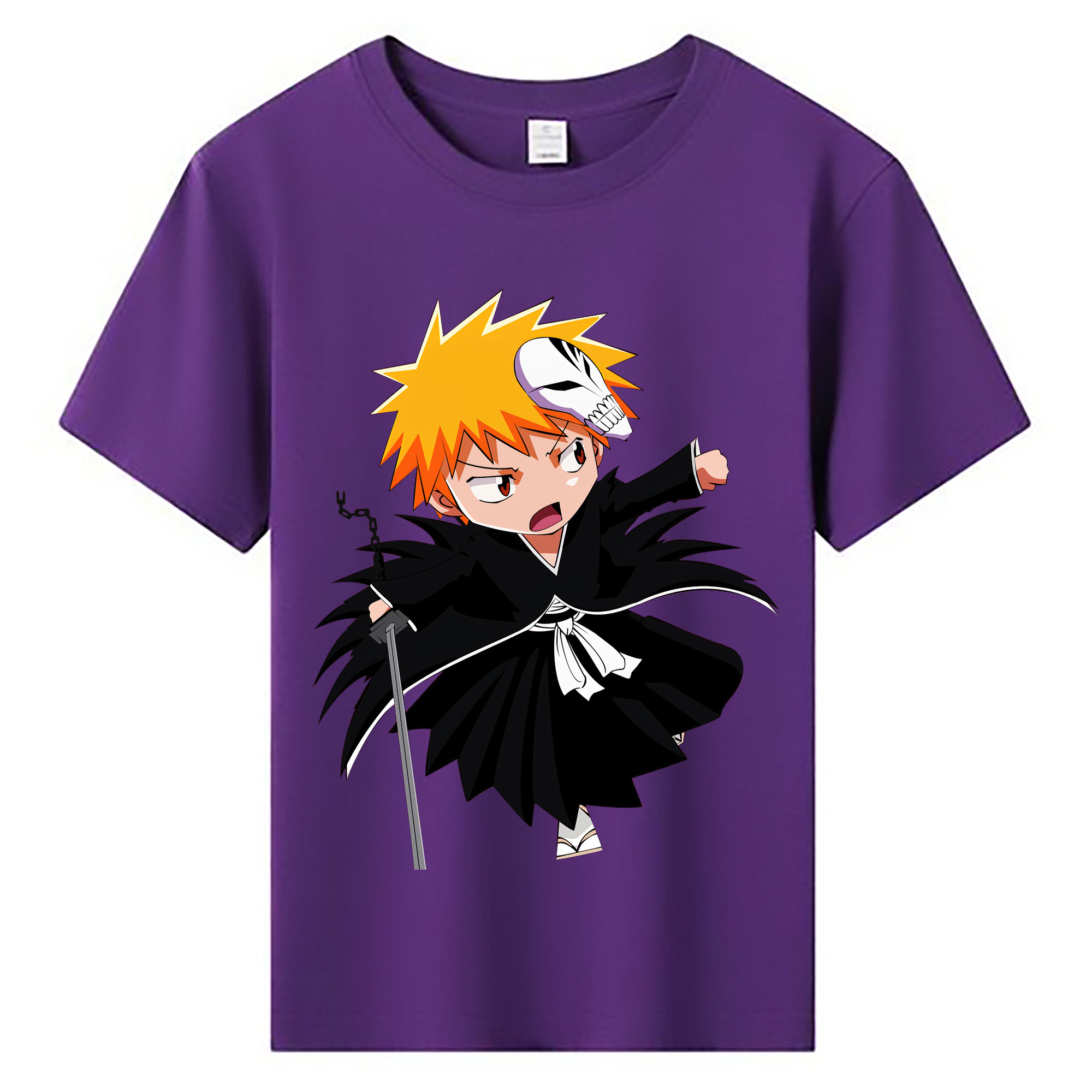 （画像用） ブリーチ 黒崎一護（くろさき いちご）BLEACH Kurosaki Ichigo 綿100％キッズTシャツ（フロントプリント）