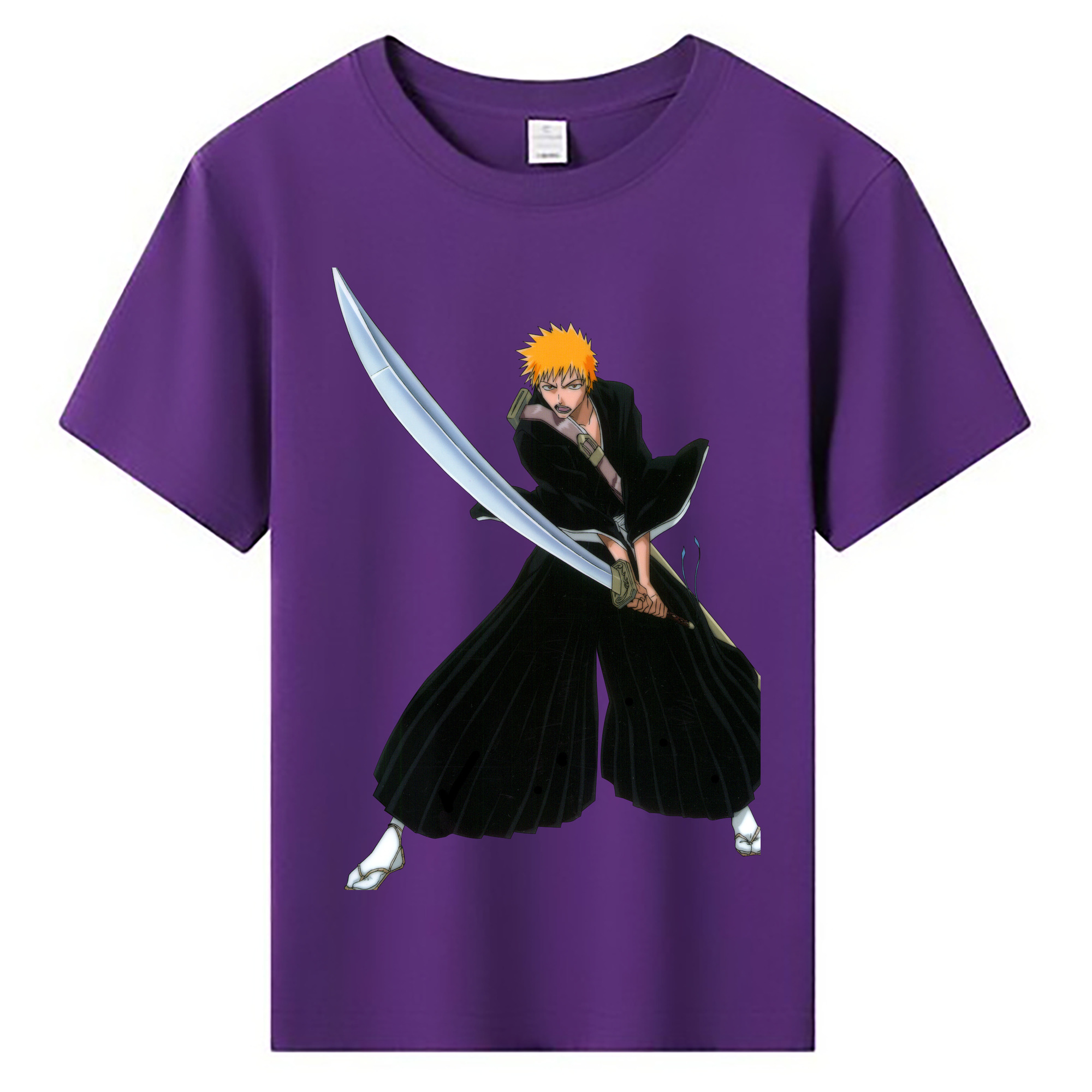 （画像用） ブリーチ 黒崎一護（くろさき いちご）BLEACH Kurosaki Ichigo 綿100％キッズTシャツ（フロントプリント）
