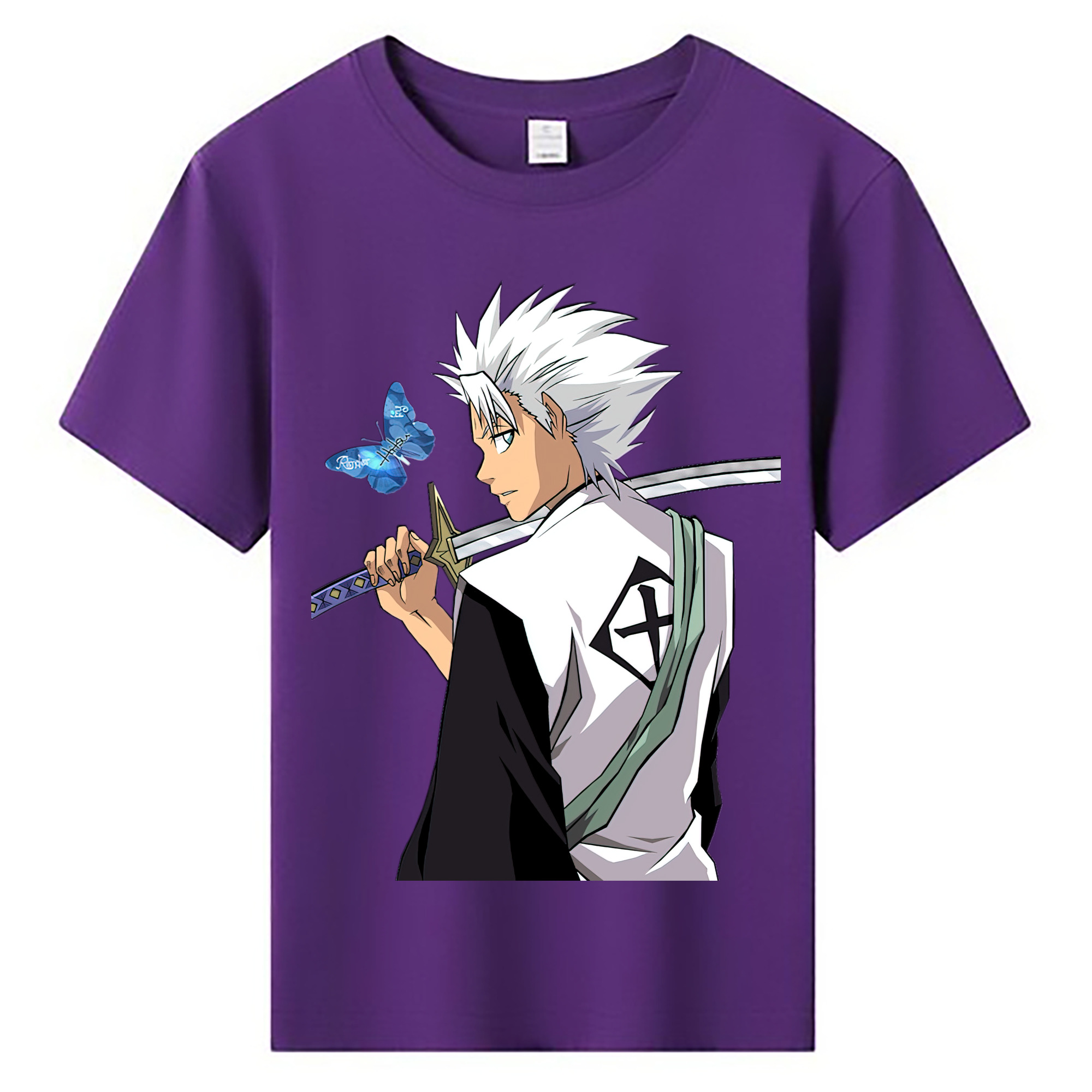 （画像用） ブリーチ 日番谷冬獅郎（ひつがや とうしろう） BLEACH Hitsugaya Toushirou 綿100％キッズTシャツ（フロントプリント）
