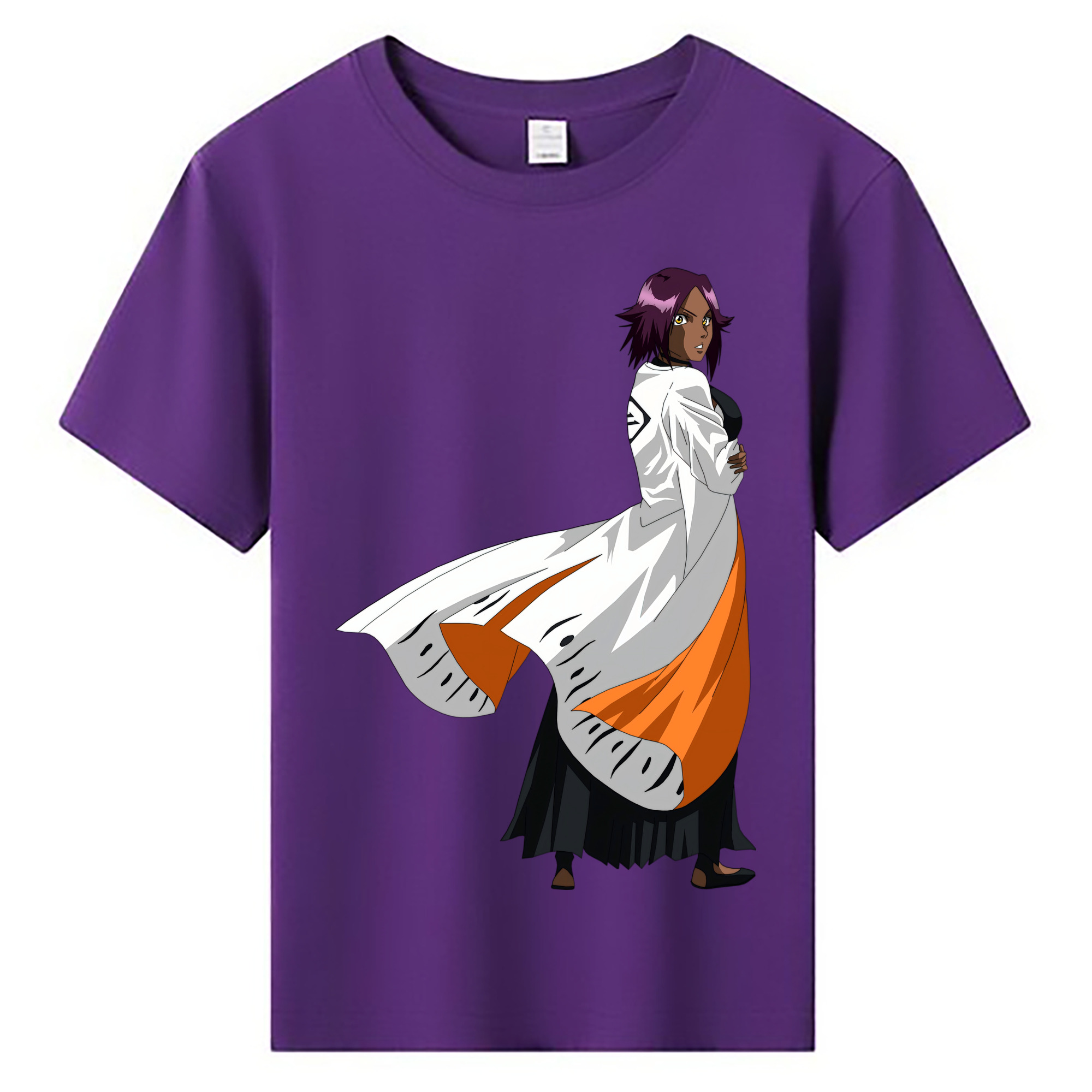 （画像用） ブリーチ 四楓院 夜一（しほういん よるいち） BLEACH Shihouin Yoruichi 綿100％キッズTシャツ（フロントプリント）