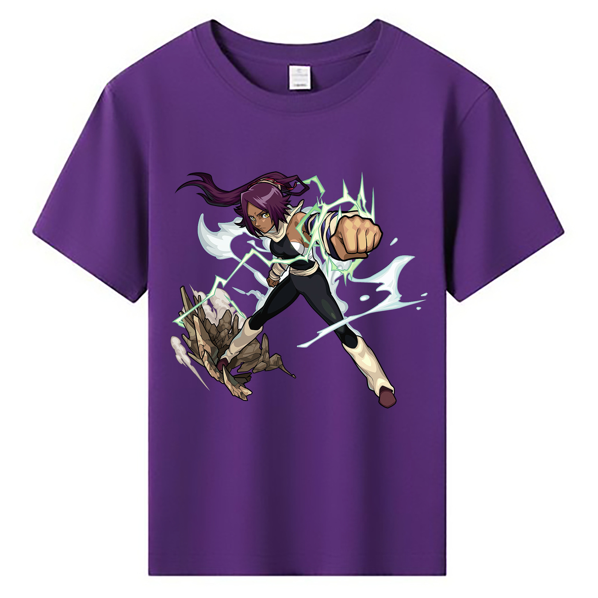 （画像用） ブリーチ 四楓院 夜一（しほういん よるいち） BLEACH Shihouin Yoruichi 綿100％キッズTシャツ（フロントプリント）