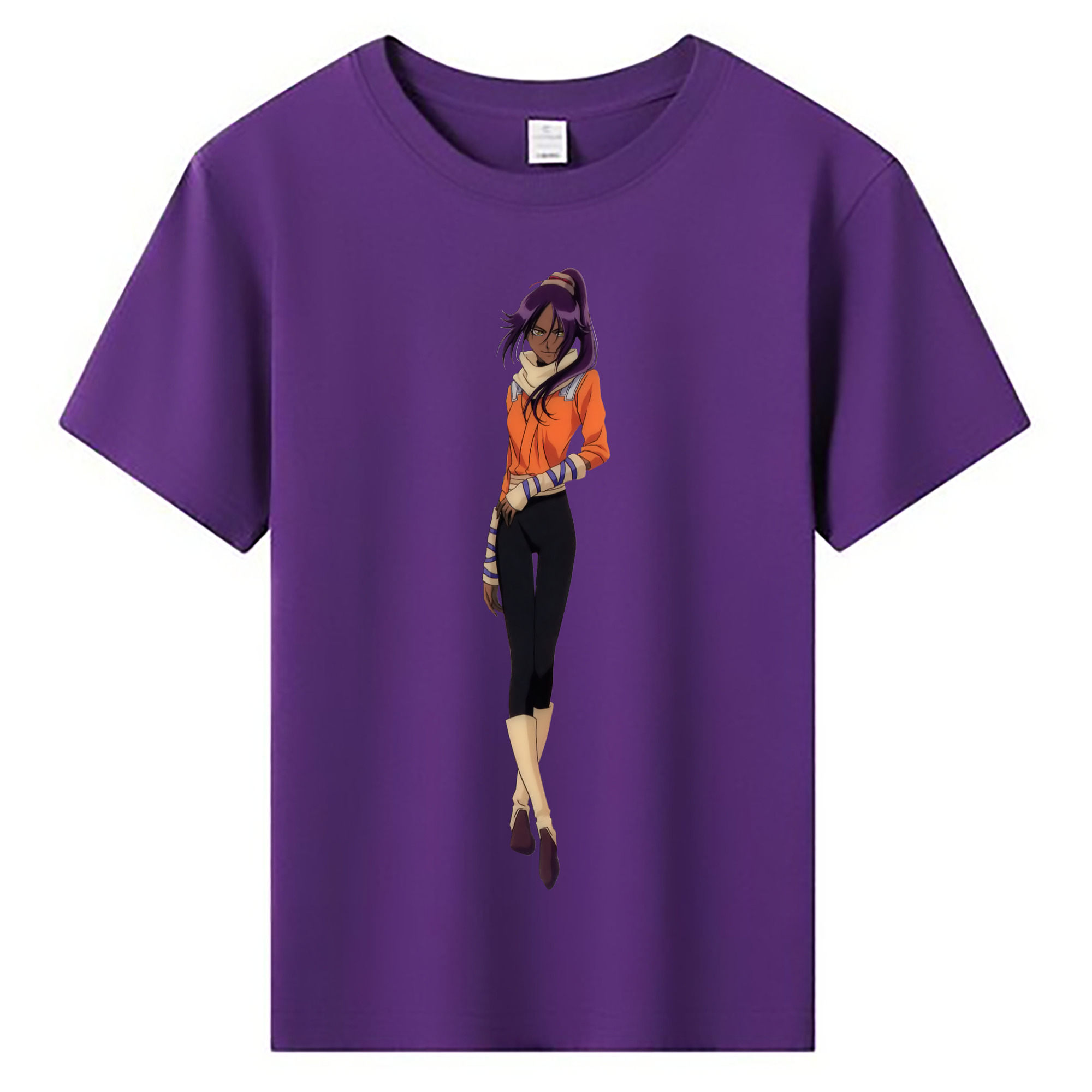 （画像用） ブリーチ 四楓院 夜一（しほういん よるいち） BLEACH Shihouin Yoruichi 綿100％キッズTシャツ（フロントプリント）