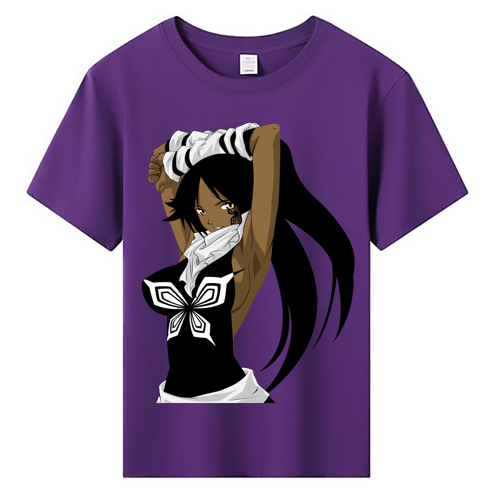 （画像用） ブリーチ 四楓院 夜一（しほういん よるいち） BLEACH Shihouin Yoruichi 綿100％キッズTシャツ（フロントプリント）