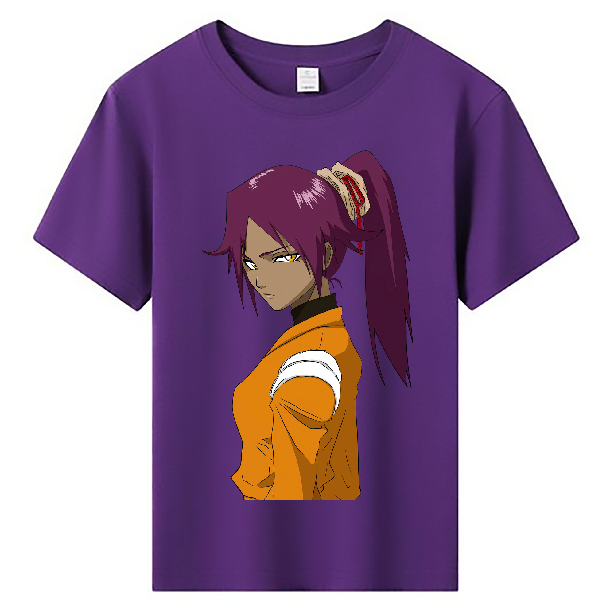 （画像用） ブリーチ 四楓院 夜一（しほういん よるいち） BLEACH Shihouin Yoruichi 綿100％キッズTシャツ（フロントプリント）