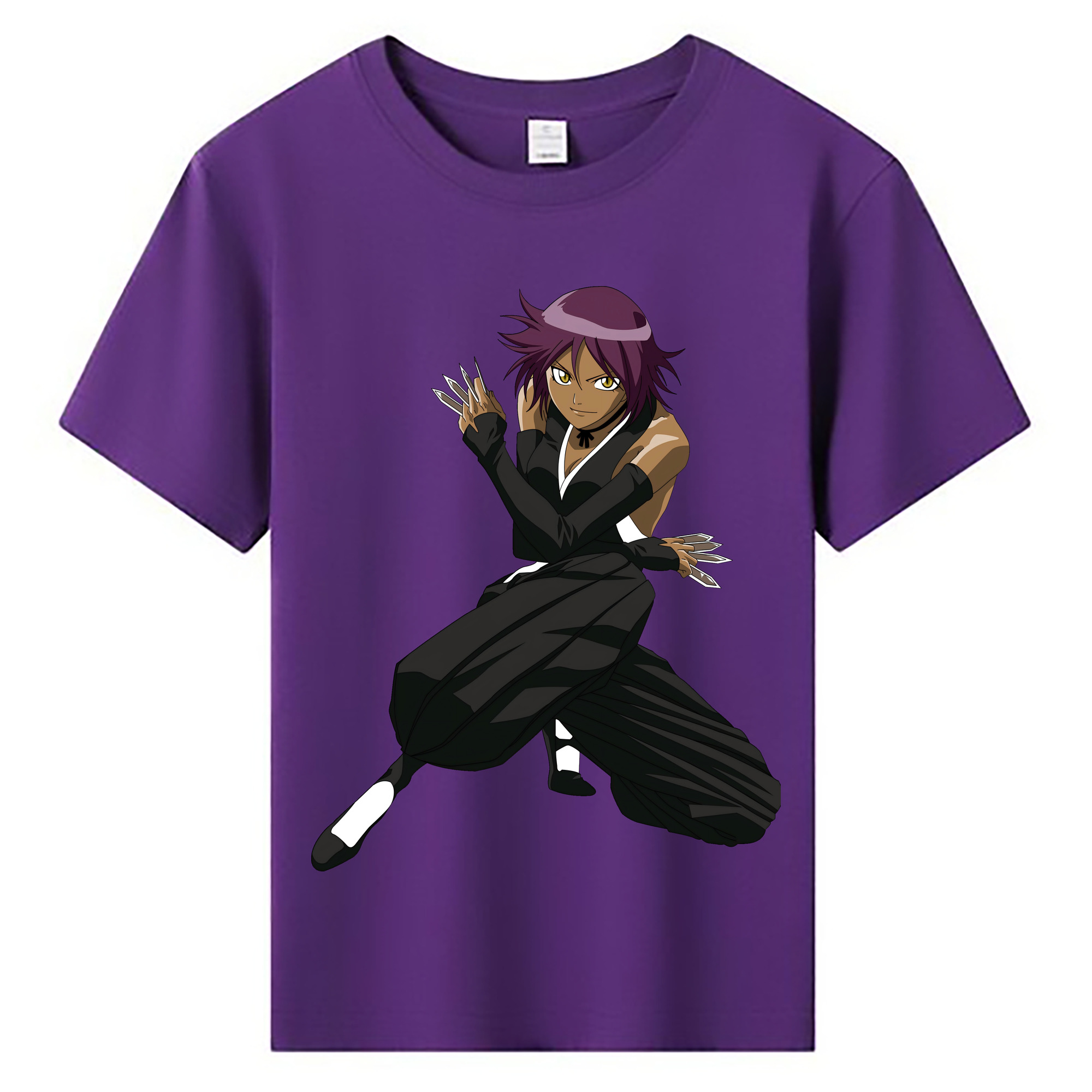 （画像用） ブリーチ 四楓院 夜一（しほういん よるいち） BLEACH Shihouin Yoruichi 綿100％キッズTシャツ（フロントプリント）