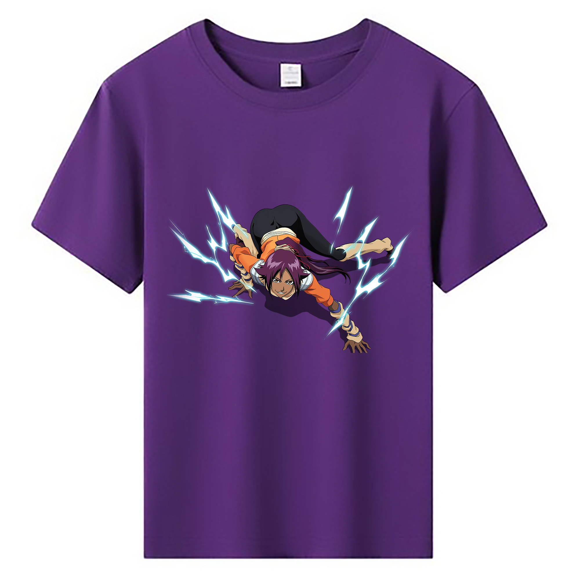 （画像用） ブリーチ 四楓院 夜一（しほういん よるいち） BLEACH Shihouin Yoruichi 綿100％キッズTシャツ（フロントプリント）