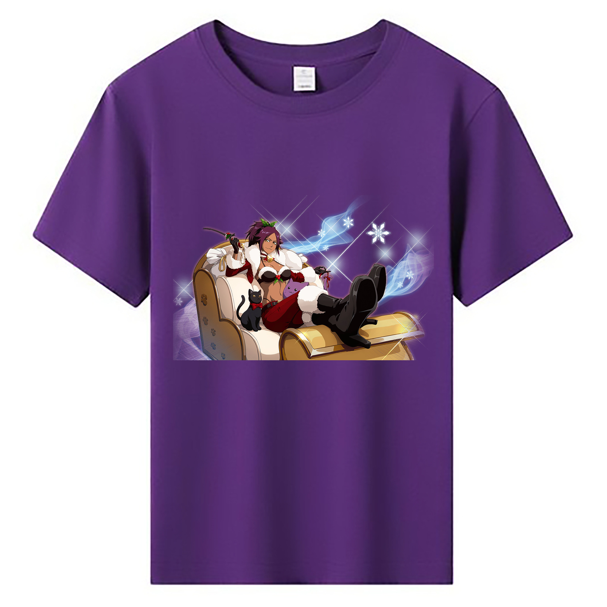 （画像用） ブリーチ 四楓院 夜一（しほういん よるいち） BLEACH Shihouin Yoruichi 綿100％キッズTシャツ（フロントプリント）