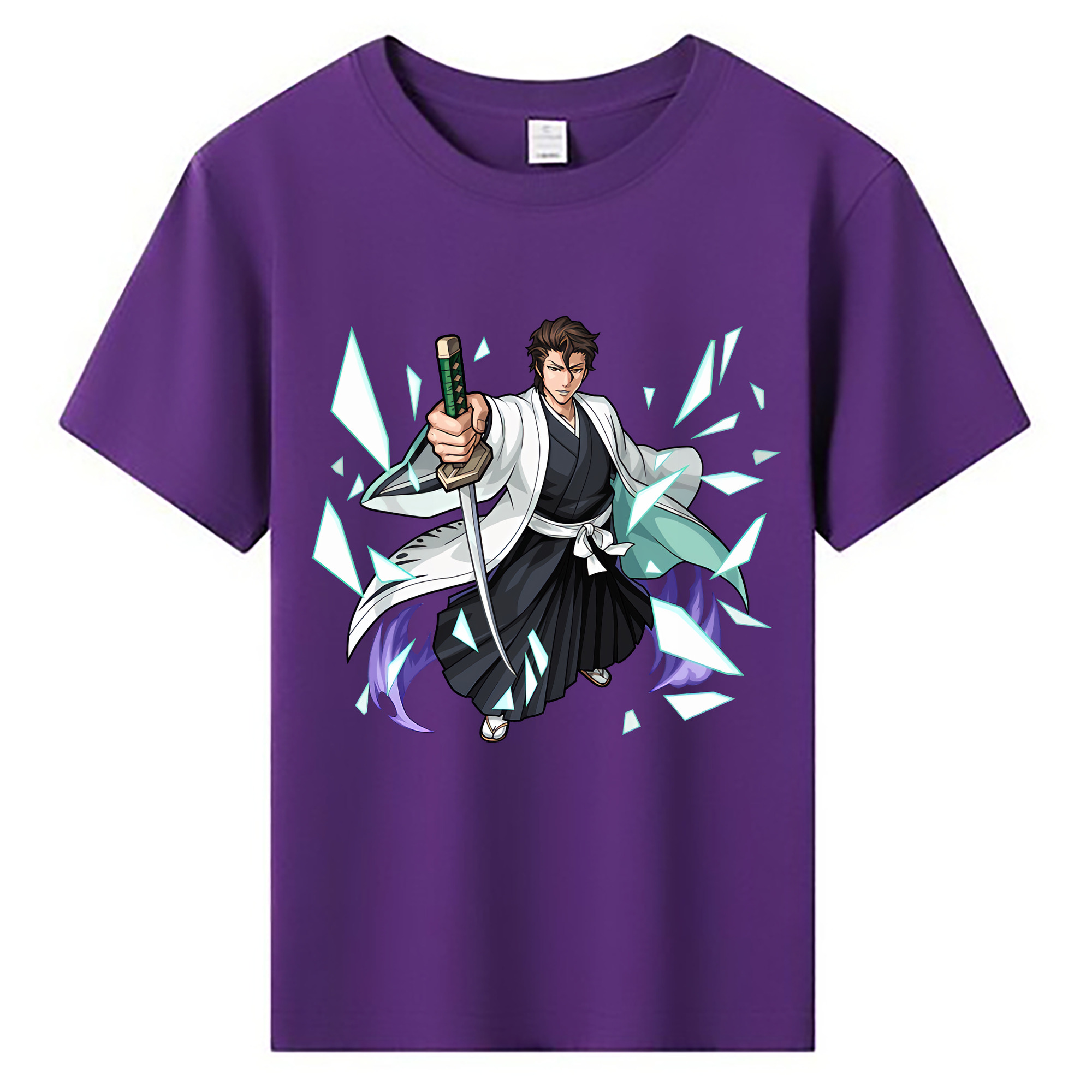 （画像用） ブリーチ 藍染 惣右介（あいぜん そうすけ） BLEACH Aizen Sousuke 綿100％キッズTシャツ（フロントプリント）