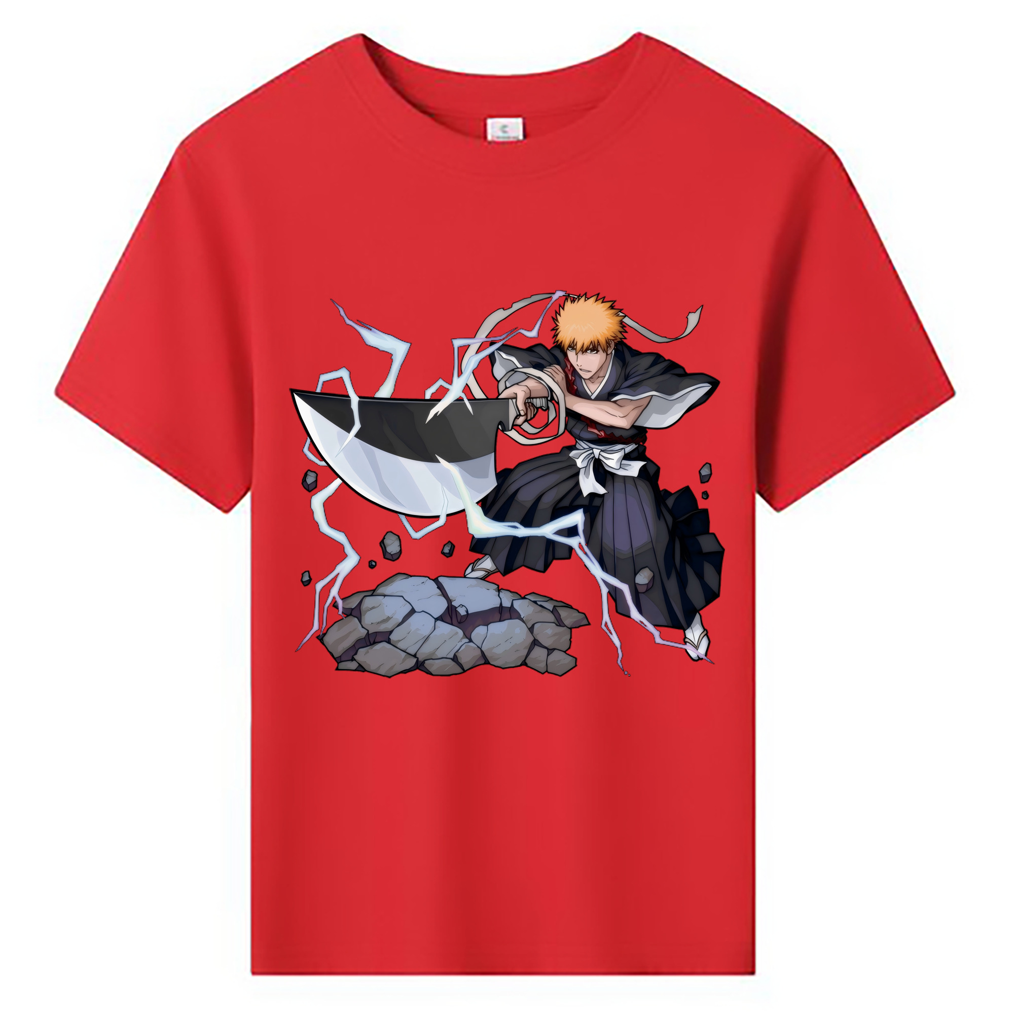 （画像用） ブリーチ 黒崎一護（くろさき いちご）BLEACH Kurosaki Ichigo 綿100％キッズTシャツ（フロントプリント）