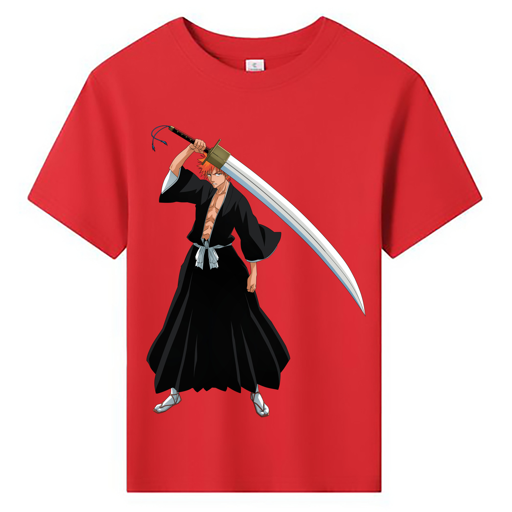 （画像用） ブリーチ 黒崎一護（くろさき いちご）BLEACH Kurosaki Ichigo 綿100％キッズTシャツ（フロントプリント）