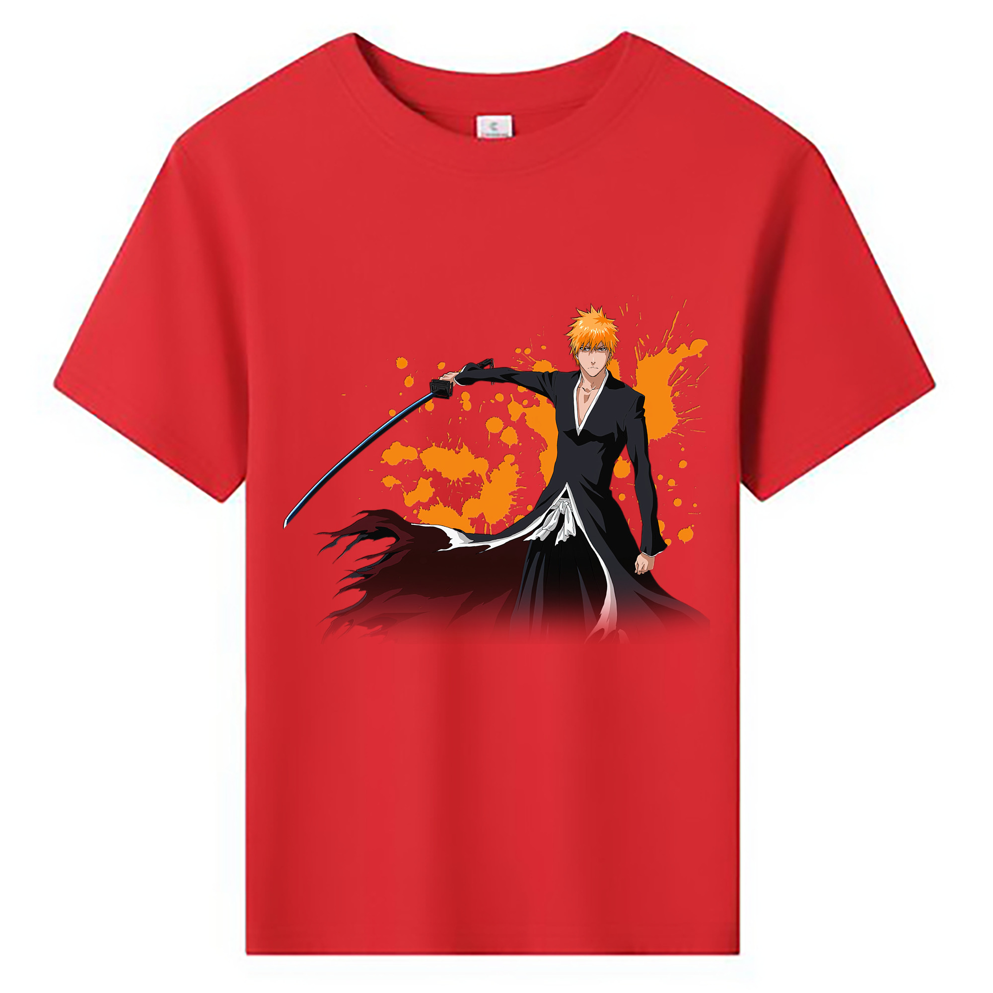 （画像用） ブリーチ 黒崎一護（くろさき いちご）BLEACH Kurosaki Ichigo 綿100％キッズTシャツ（フロントプリント）