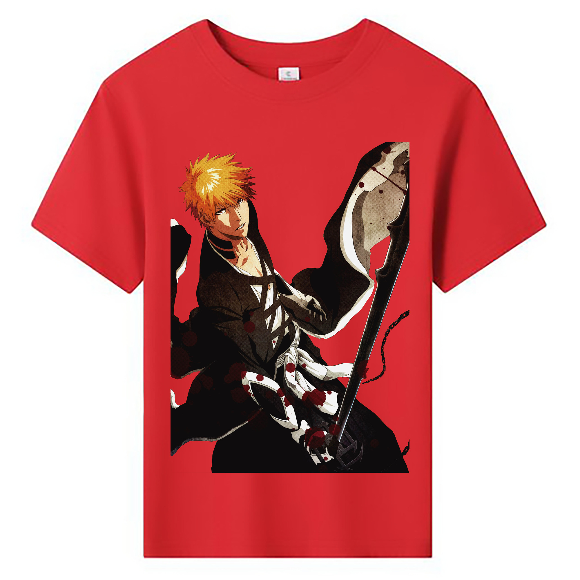 （画像用） ブリーチ 黒崎一護（くろさき いちご）BLEACH Kurosaki Ichigo 綿100％キッズTシャツ（フロントプリント）