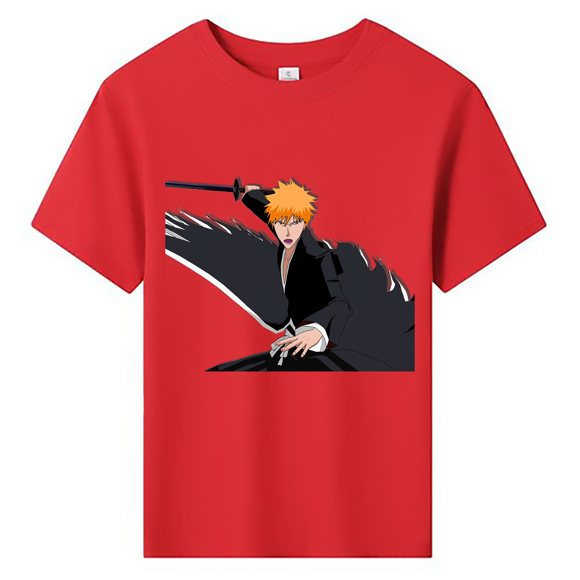 （画像用） ブリーチ 黒崎一護（くろさき いちご）BLEACH Kurosaki Ichigo 綿100％キッズTシャツ（フロントプリント）