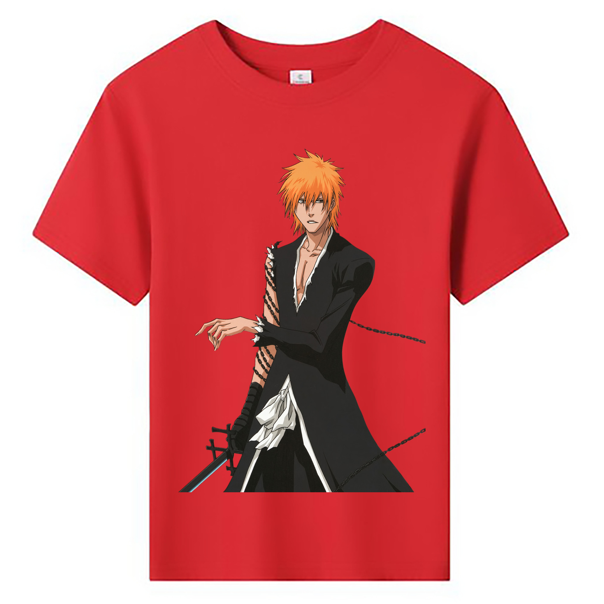 （画像用） ブリーチ 黒崎一護（くろさき いちご）BLEACH Kurosaki Ichigo 綿100％キッズTシャツ（フロントプリント）