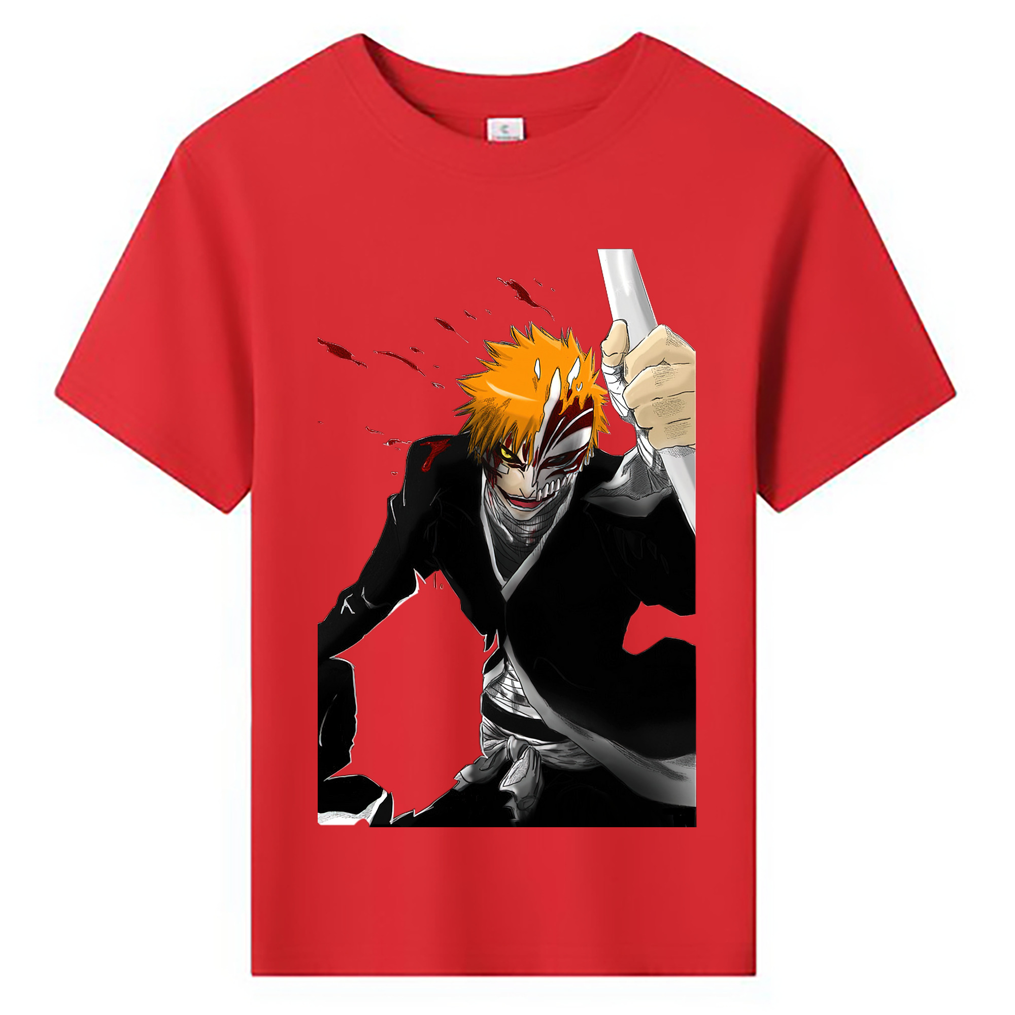 （画像用） ブリーチ 黒崎一護（くろさき いちご）BLEACH Kurosaki Ichigo 綿100％キッズTシャツ（フロントプリント）