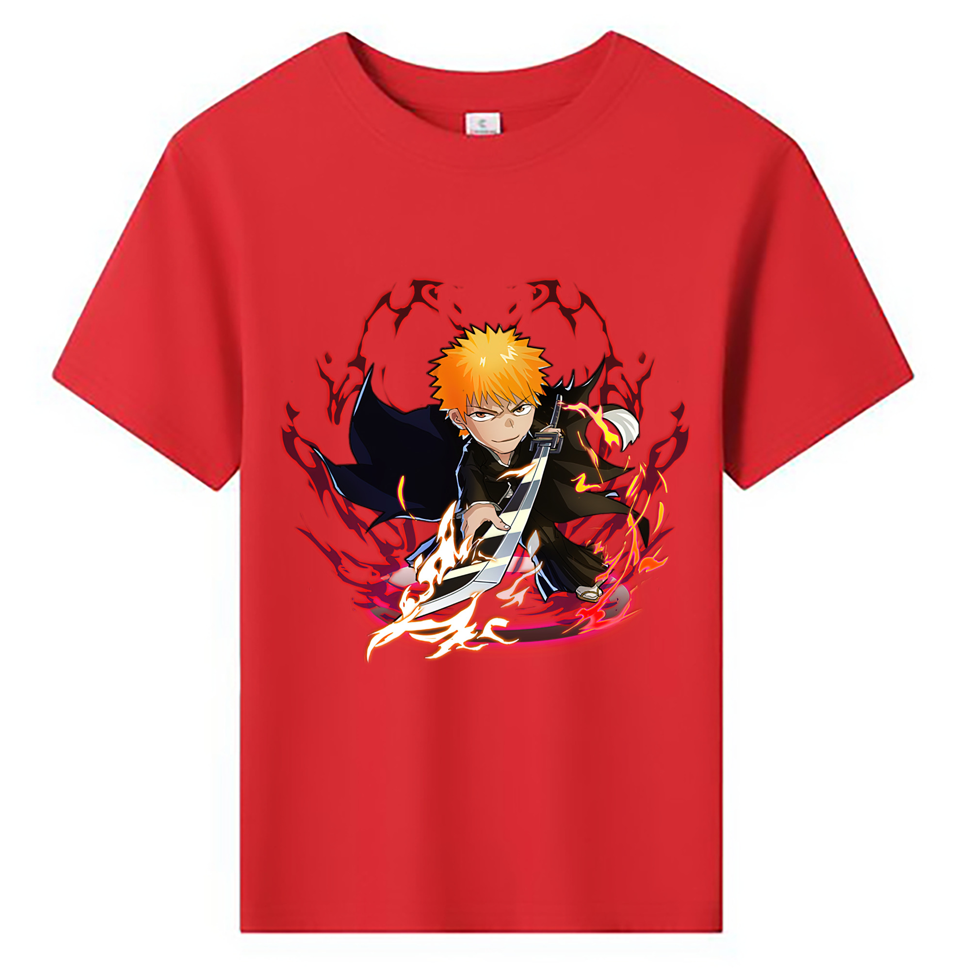 （画像用） ブリーチ 黒崎一護（くろさき いちご）BLEACH Kurosaki Ichigo 綿100％キッズTシャツ（フロントプリント）