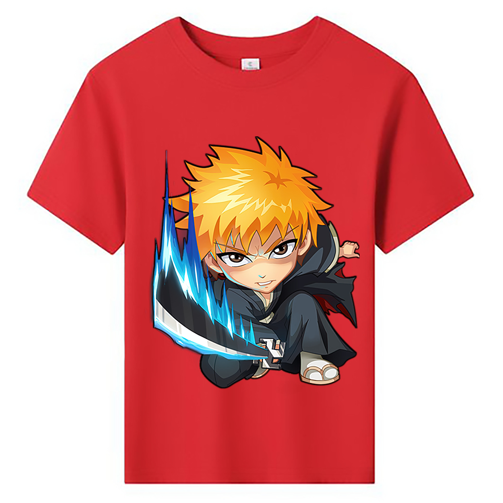 （画像用） ブリーチ 黒崎一護（くろさき いちご）BLEACH Kurosaki Ichigo 綿100％キッズTシャツ（フロントプリント）