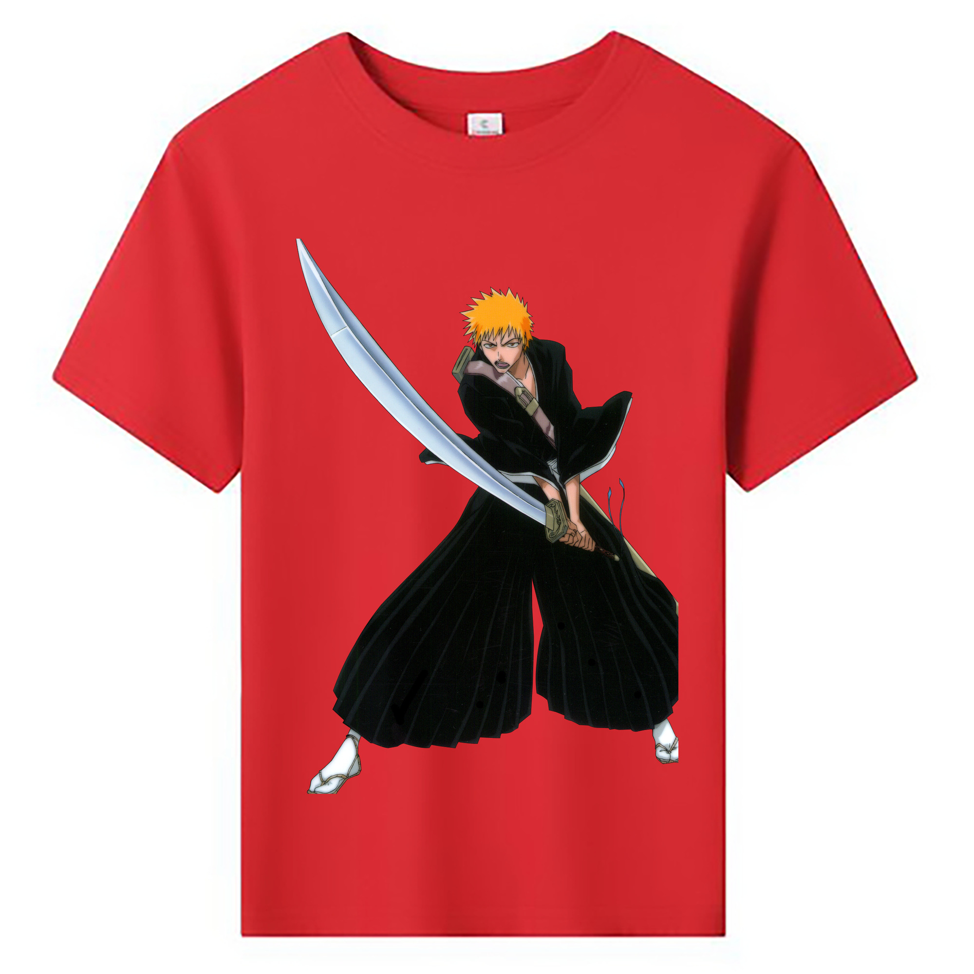 （画像用） ブリーチ 黒崎一護（くろさき いちご）BLEACH Kurosaki Ichigo 綿100％キッズTシャツ（フロントプリント）