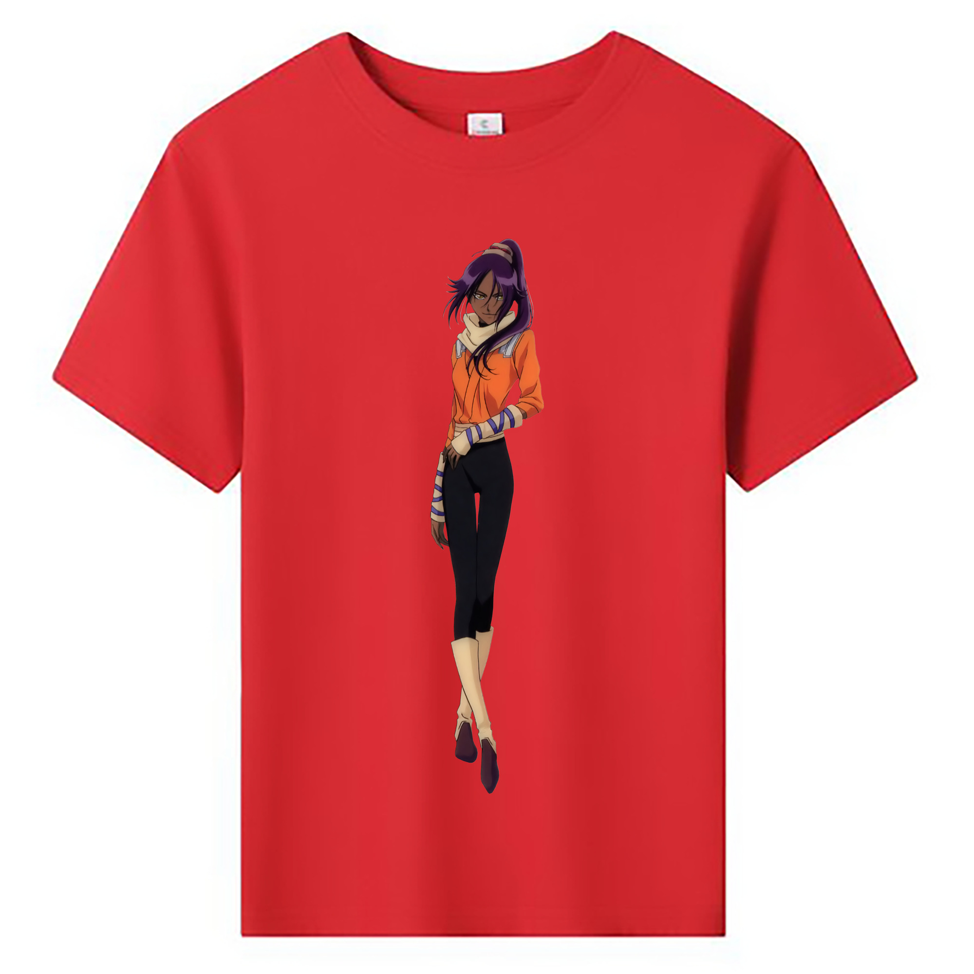 （画像用） ブリーチ 四楓院 夜一（しほういん よるいち） BLEACH Shihouin Yoruichi 綿100％キッズTシャツ（フロントプリント）