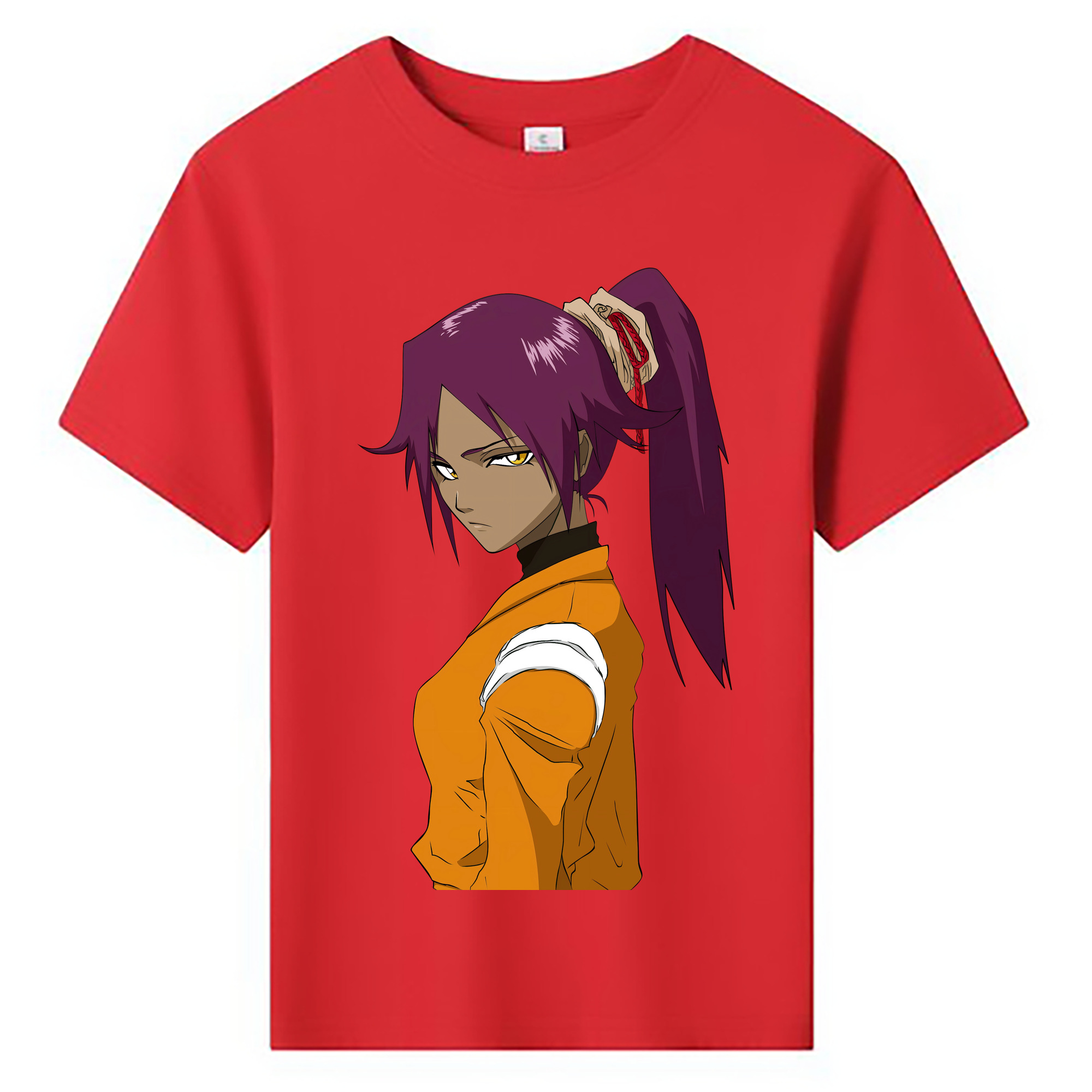 （画像用） ブリーチ 四楓院 夜一（しほういん よるいち） BLEACH Shihouin Yoruichi 綿100％キッズTシャツ（フロントプリント）