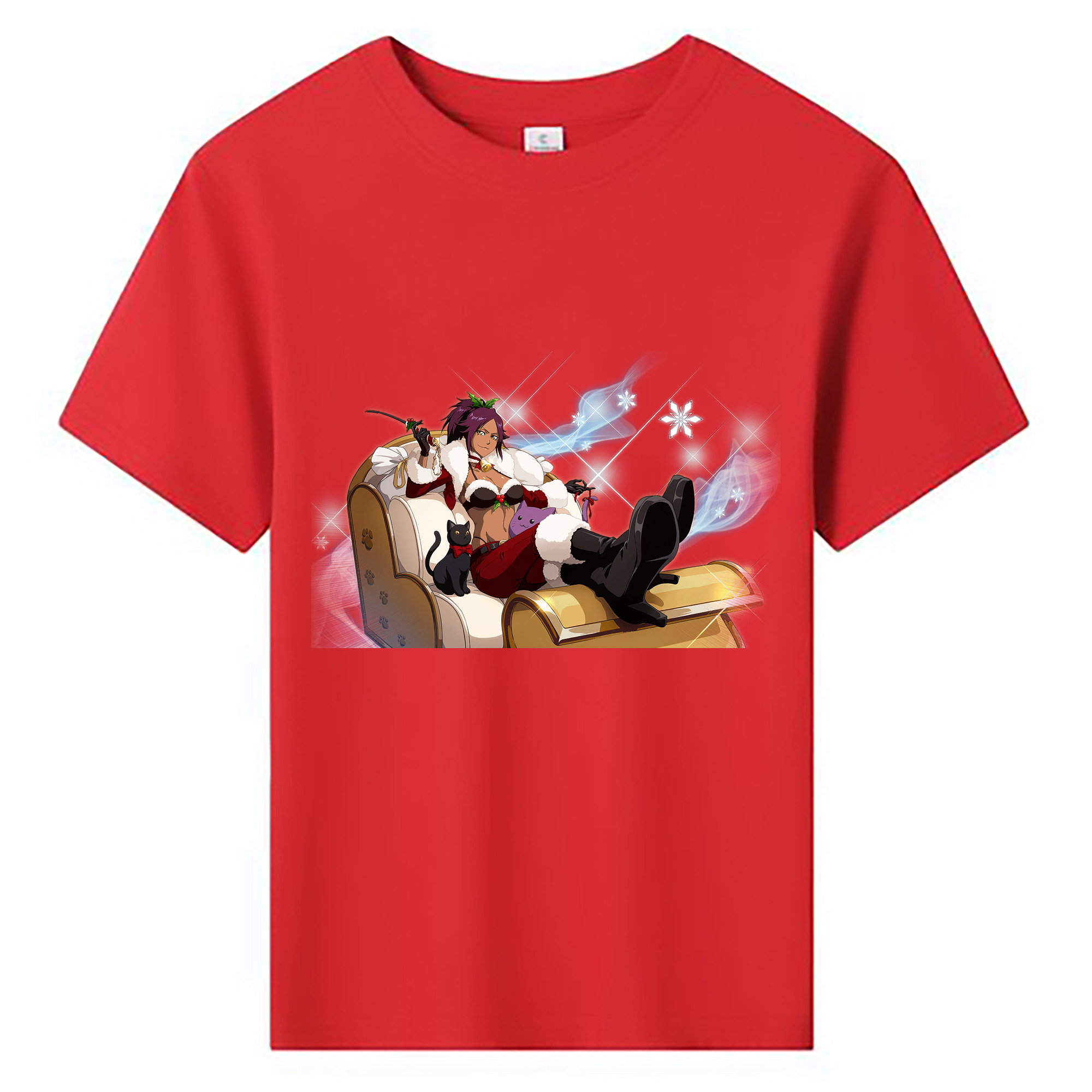 （画像用） ブリーチ 四楓院 夜一（しほういん よるいち） BLEACH Shihouin Yoruichi 綿100％キッズTシャツ（フロントプリント）
