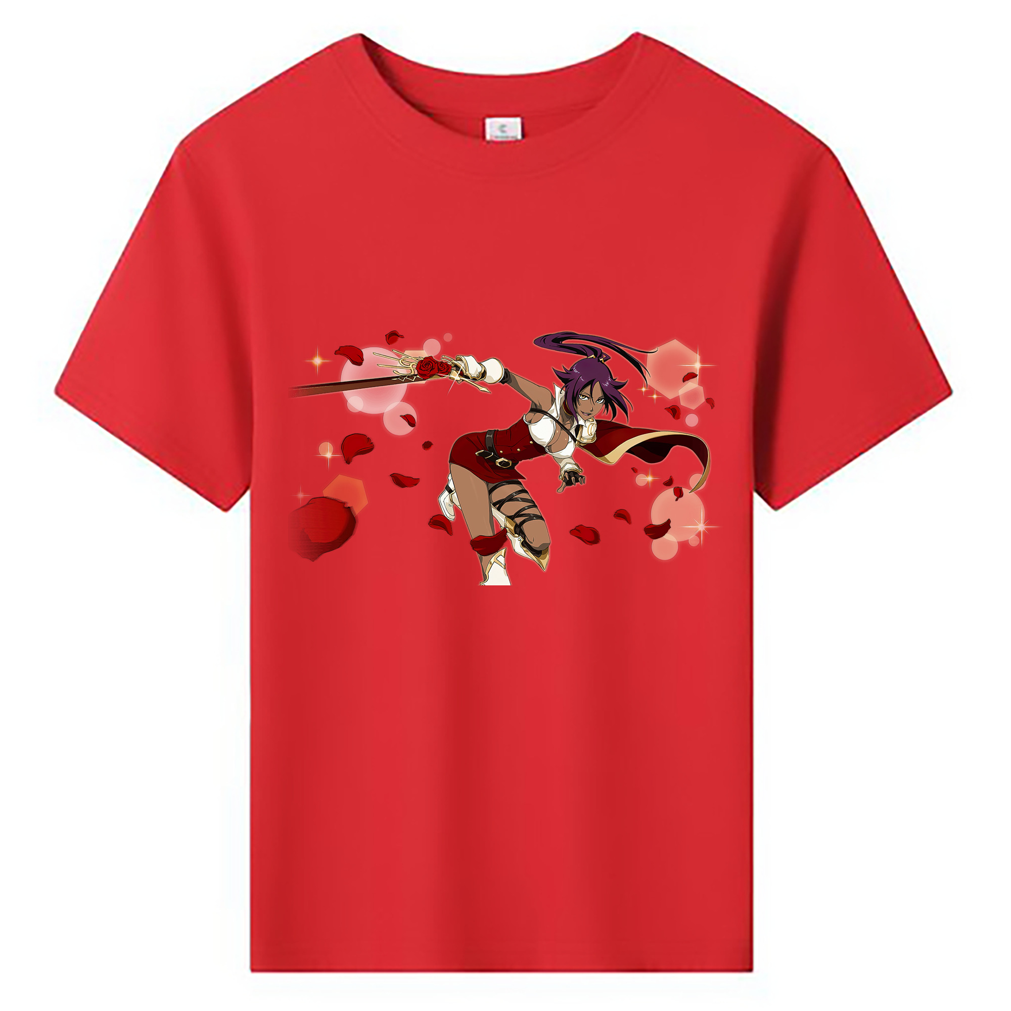 （画像用） ブリーチ 四楓院 夜一（しほういん よるいち） BLEACH Shihouin Yoruichi 綿100％キッズTシャツ（フロントプリント）