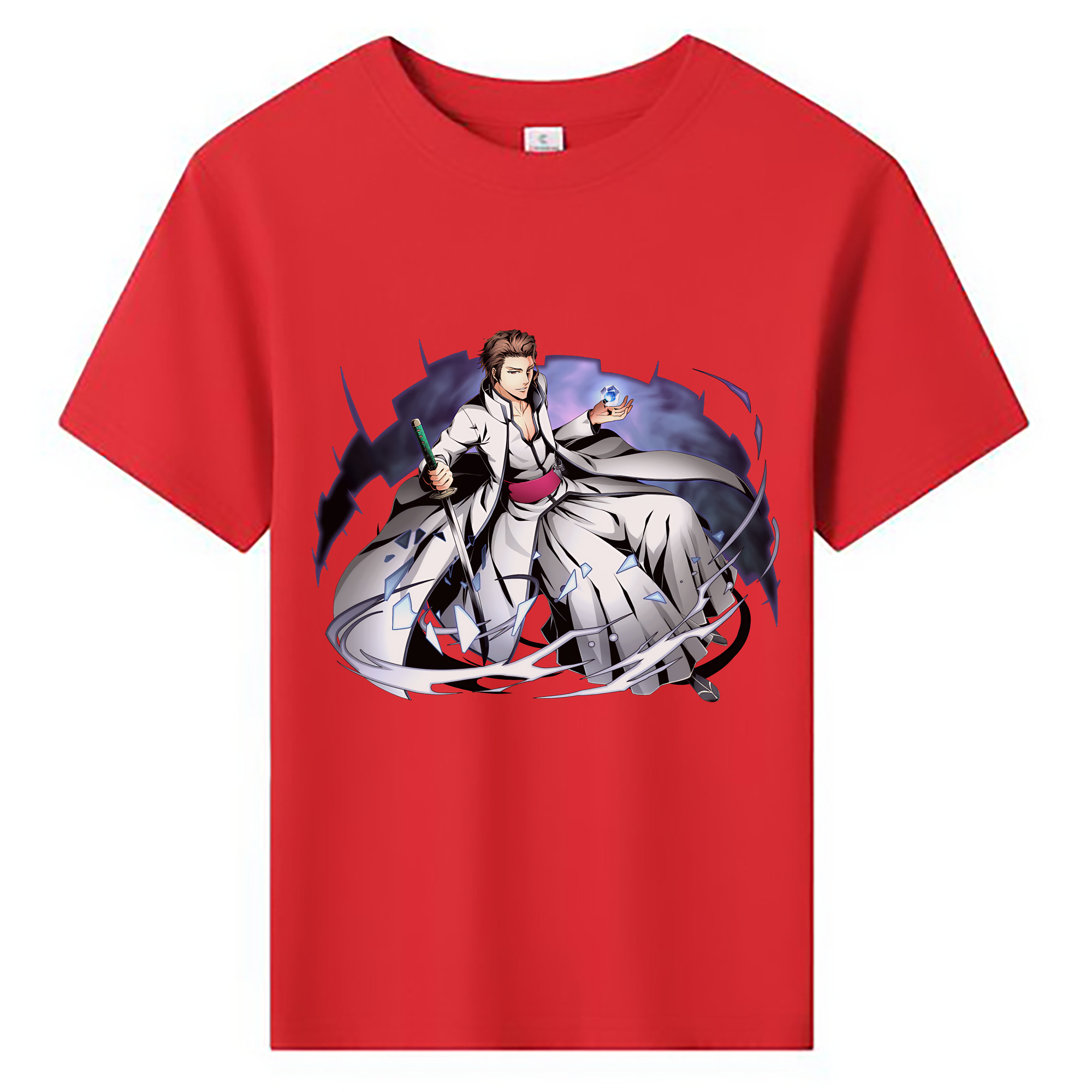 （画像用） ブリーチ 藍染 惣右介（あいぜん そうすけ） BLEACH Aizen Sousuke 綿100％キッズTシャツ（フロントプリント）