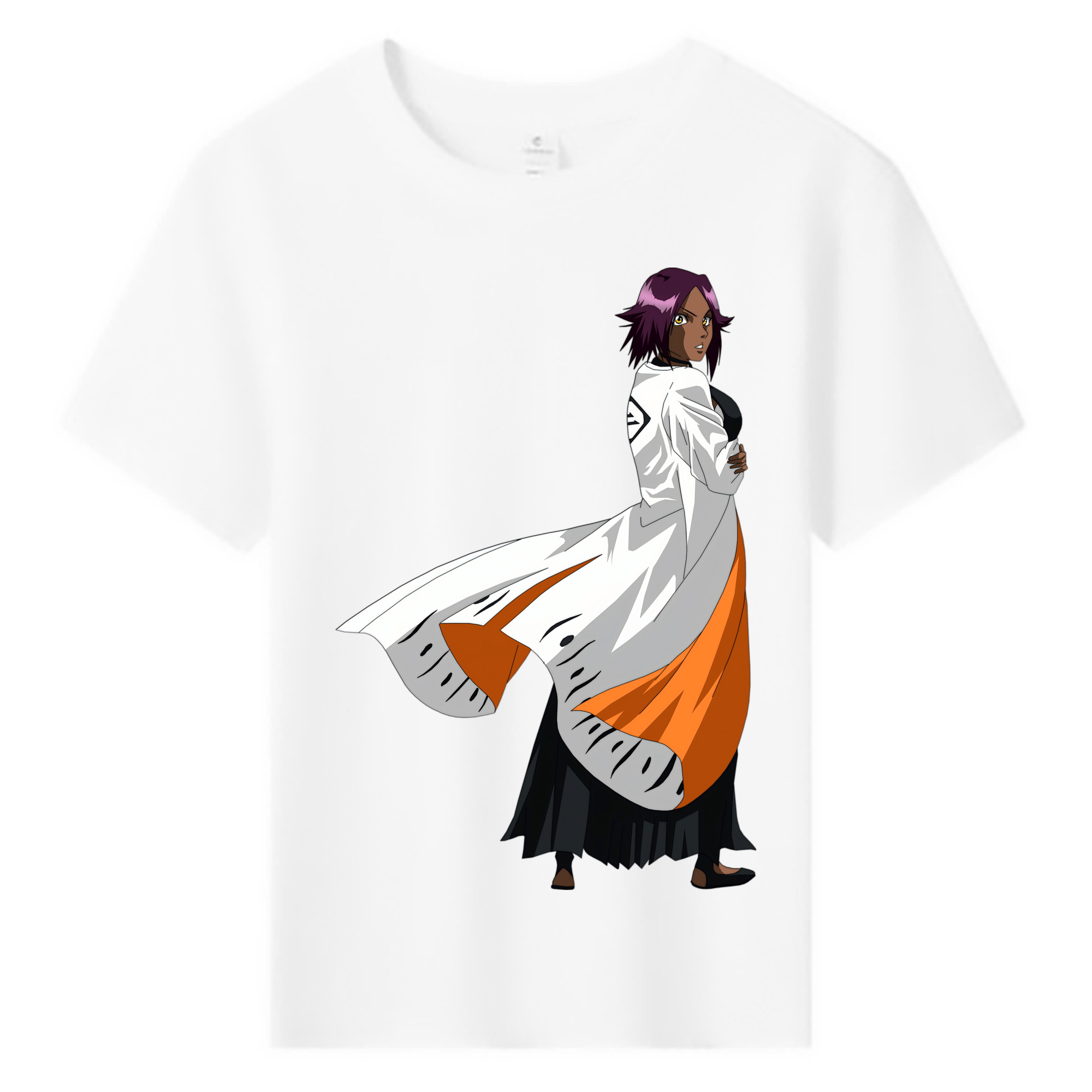 （画像用） ブリーチ 四楓院 夜一（しほういん よるいち） BLEACH Shihouin Yoruichi 綿100％キッズTシャツ（フロントプリント）