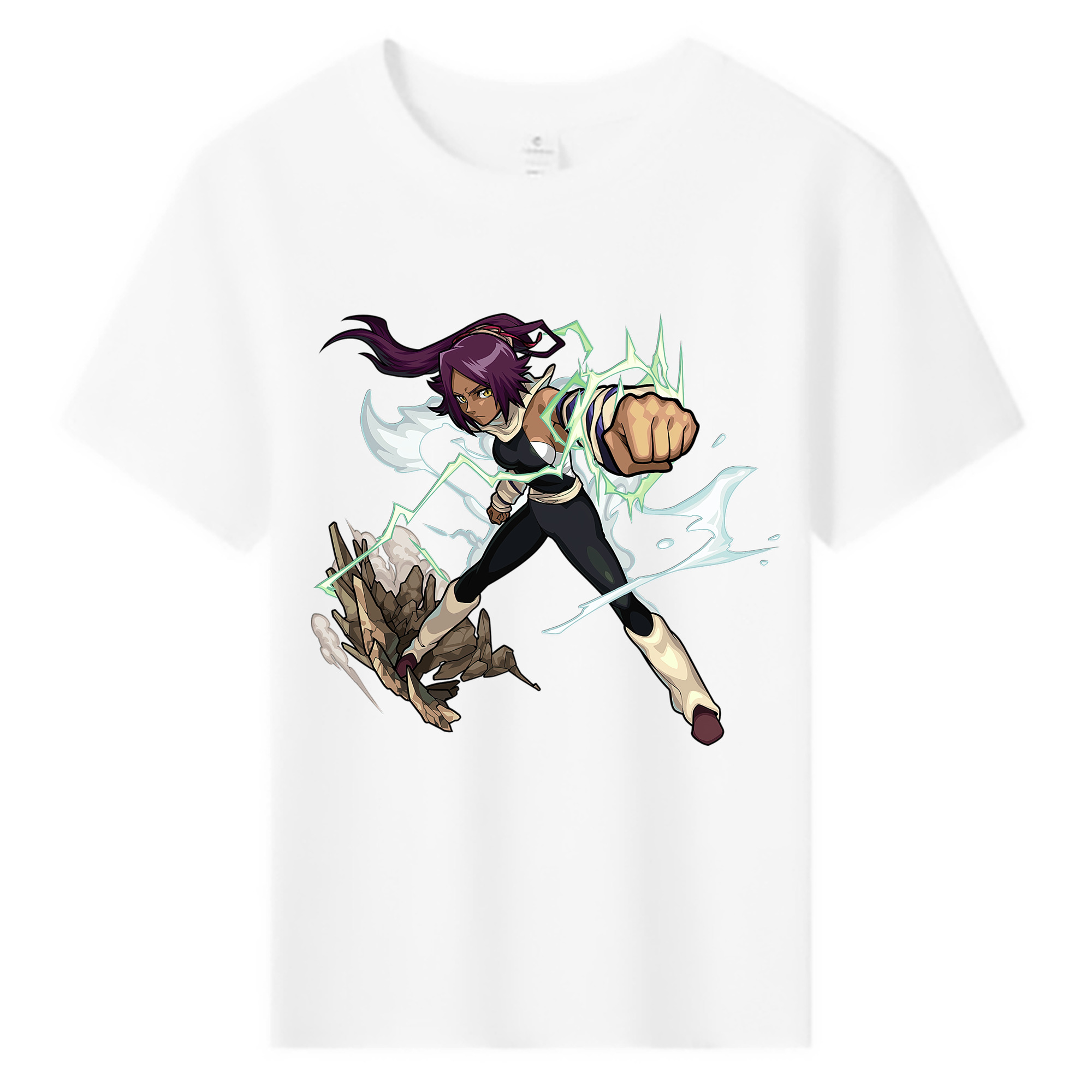 （画像用） ブリーチ 四楓院 夜一（しほういん よるいち） BLEACH Shihouin Yoruichi 綿100％キッズTシャツ（フロントプリント）