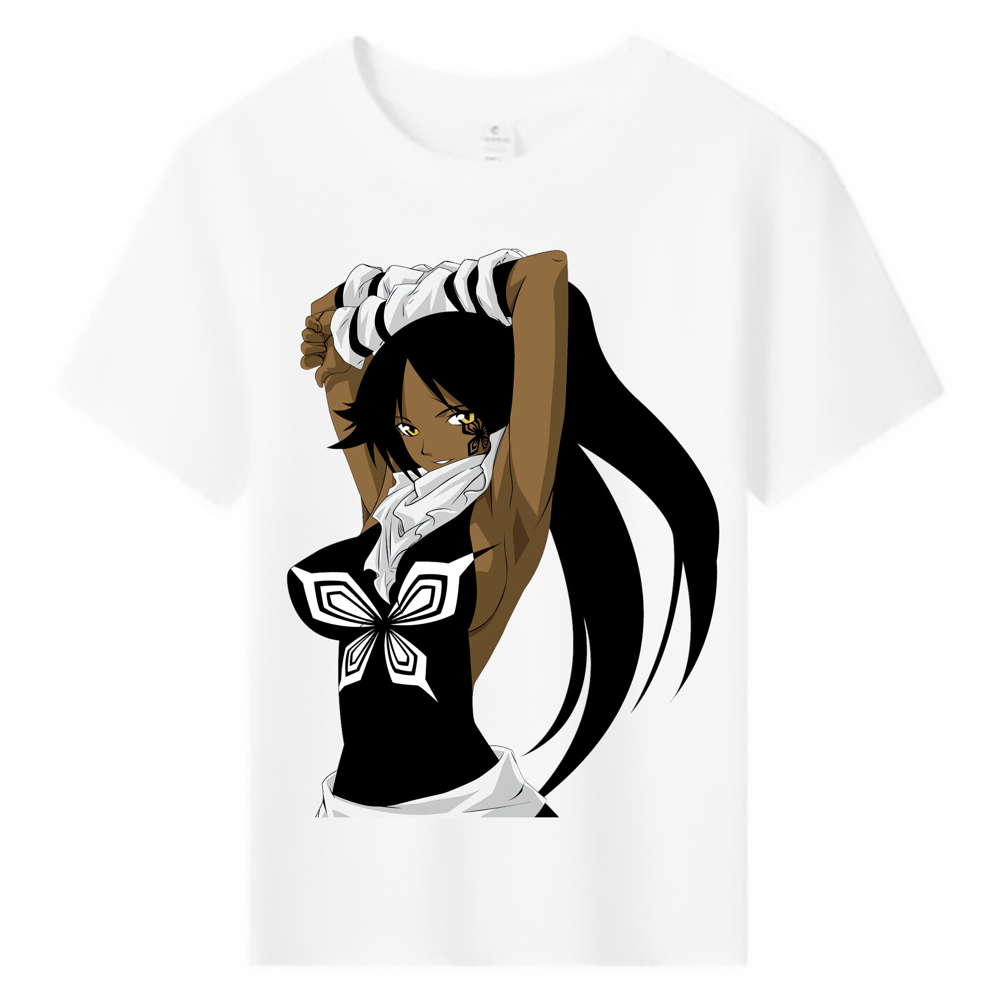 （画像用） ブリーチ 四楓院 夜一（しほういん よるいち） BLEACH Shihouin Yoruichi 綿100％キッズTシャツ（フロントプリント）