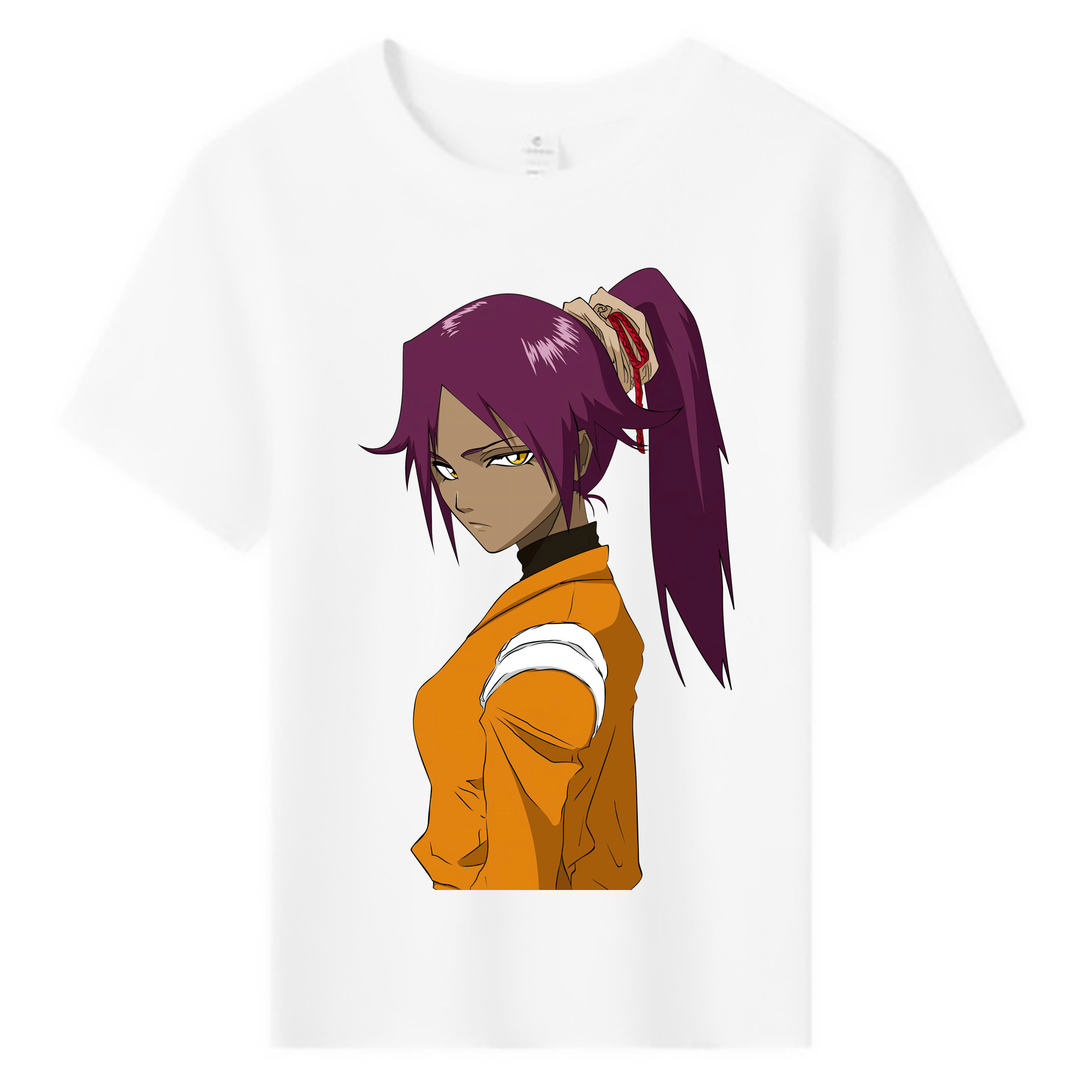 （画像用） ブリーチ 四楓院 夜一（しほういん よるいち） BLEACH Shihouin Yoruichi 綿100％キッズTシャツ（フロントプリント）