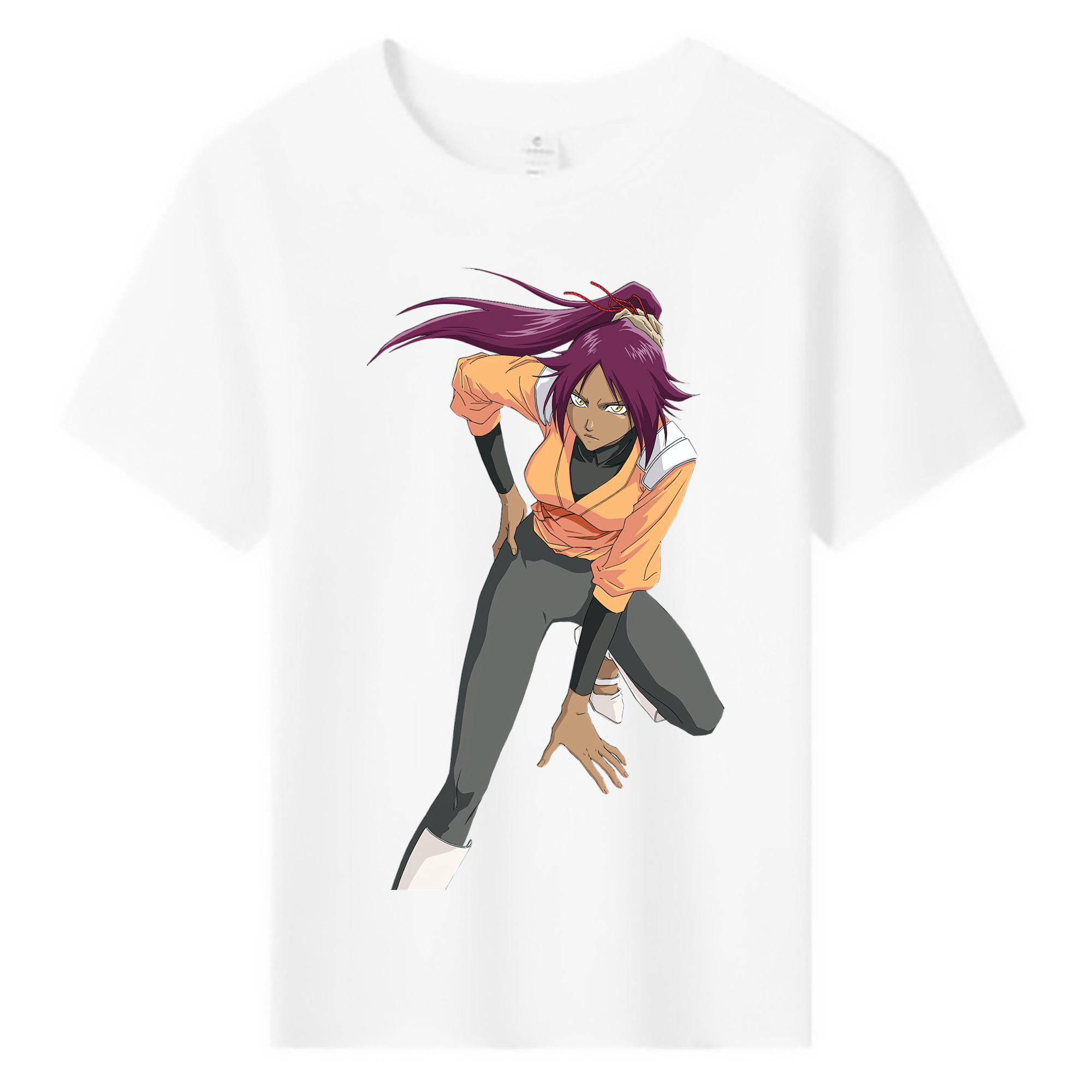 （画像用） ブリーチ 四楓院 夜一（しほういん よるいち） BLEACH Shihouin Yoruichi 綿100％キッズTシャツ（フロントプリント）