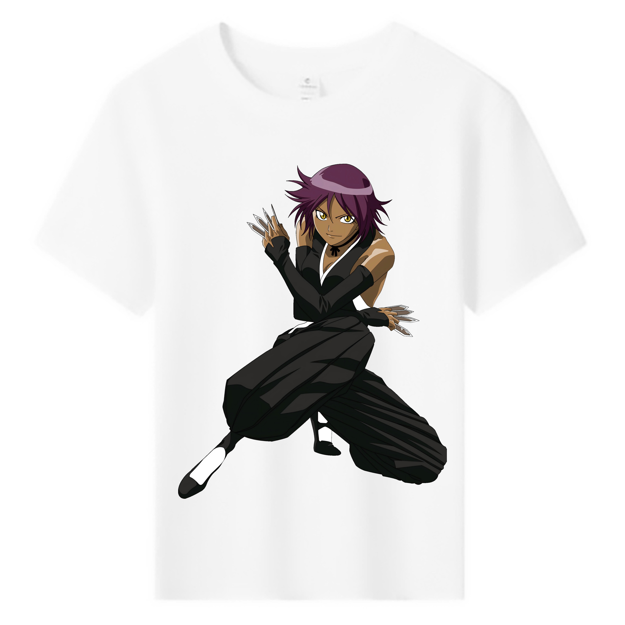 （画像用） ブリーチ 四楓院 夜一（しほういん よるいち） BLEACH Shihouin Yoruichi 綿100％キッズTシャツ（フロントプリント）