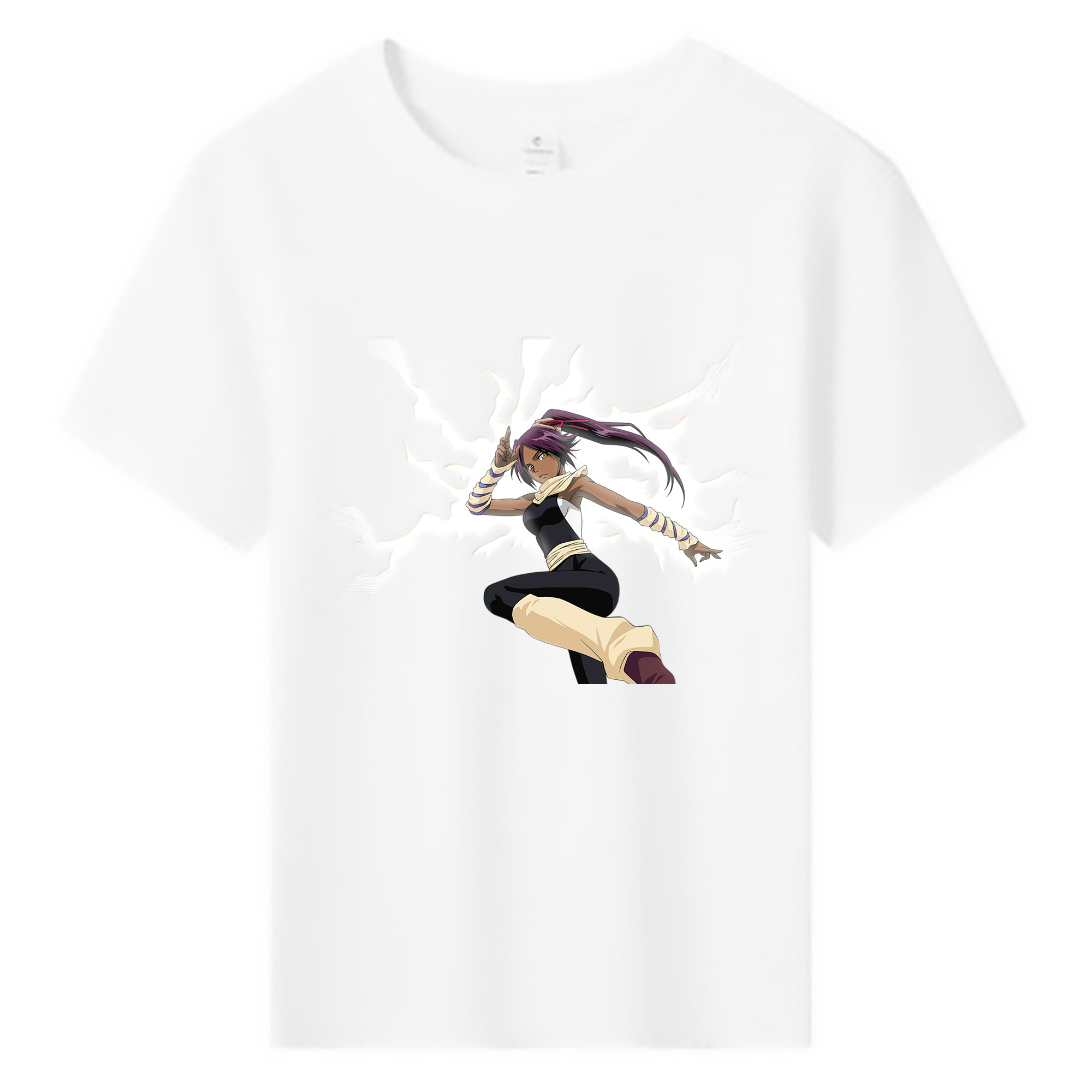 （画像用） ブリーチ 四楓院 夜一（しほういん よるいち） BLEACH Shihouin Yoruichi 綿100％キッズTシャツ（フロントプリント）