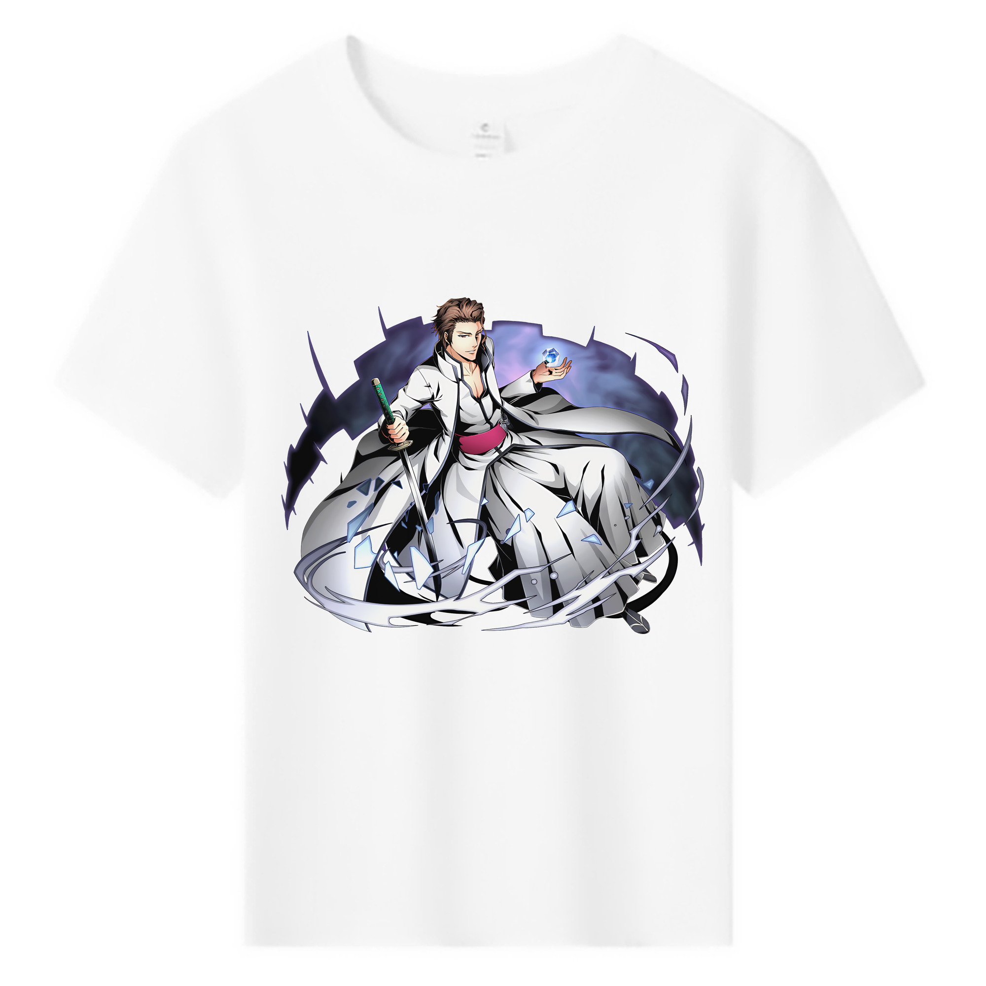 （画像用） ブリーチ 藍染 惣右介（あいぜん そうすけ） BLEACH Aizen Sousuke 綿100％キッズTシャツ（フロントプリント）