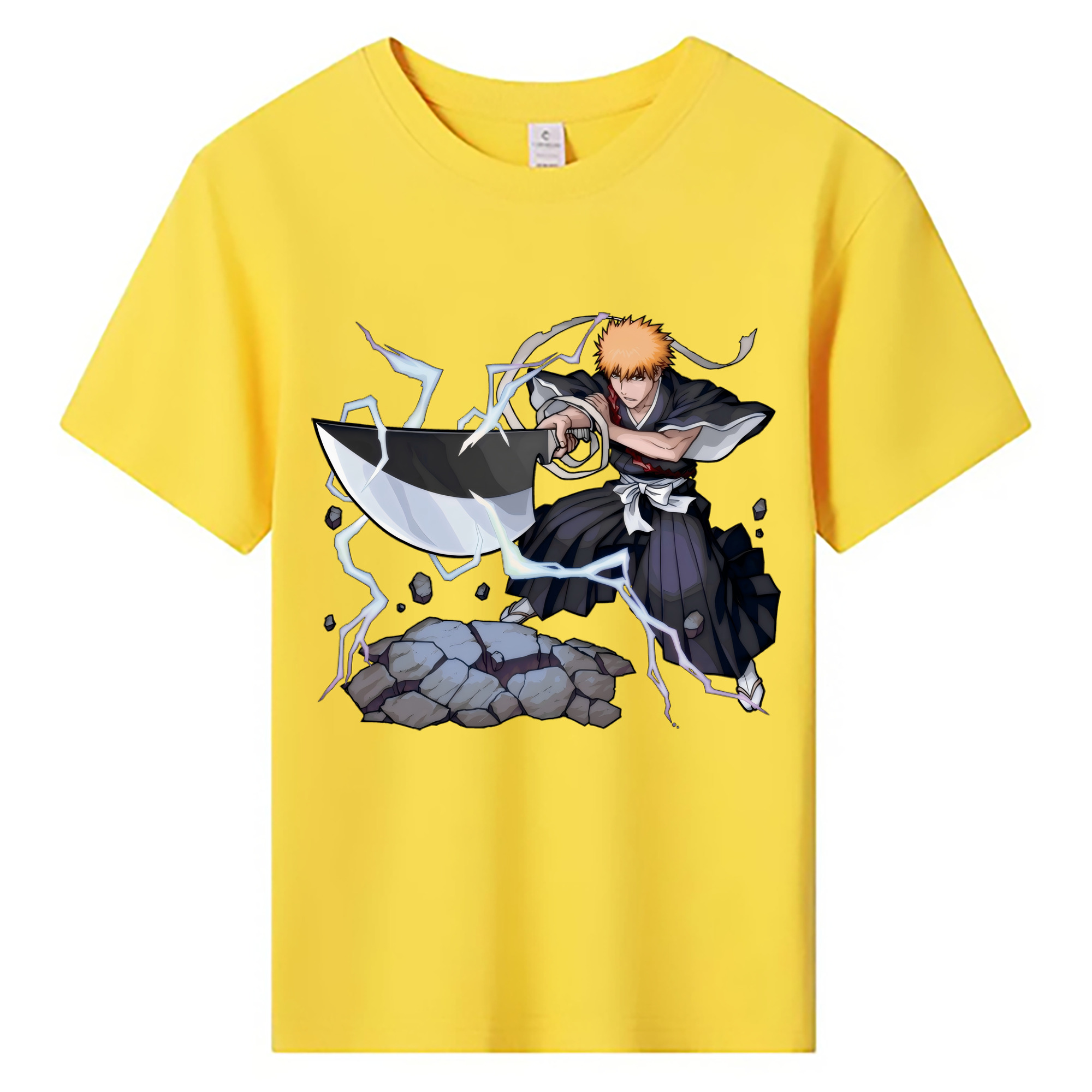 （画像用） ブリーチ 黒崎一護（くろさき いちご）BLEACH Kurosaki Ichigo 綿100％キッズTシャツ（フロントプリント）