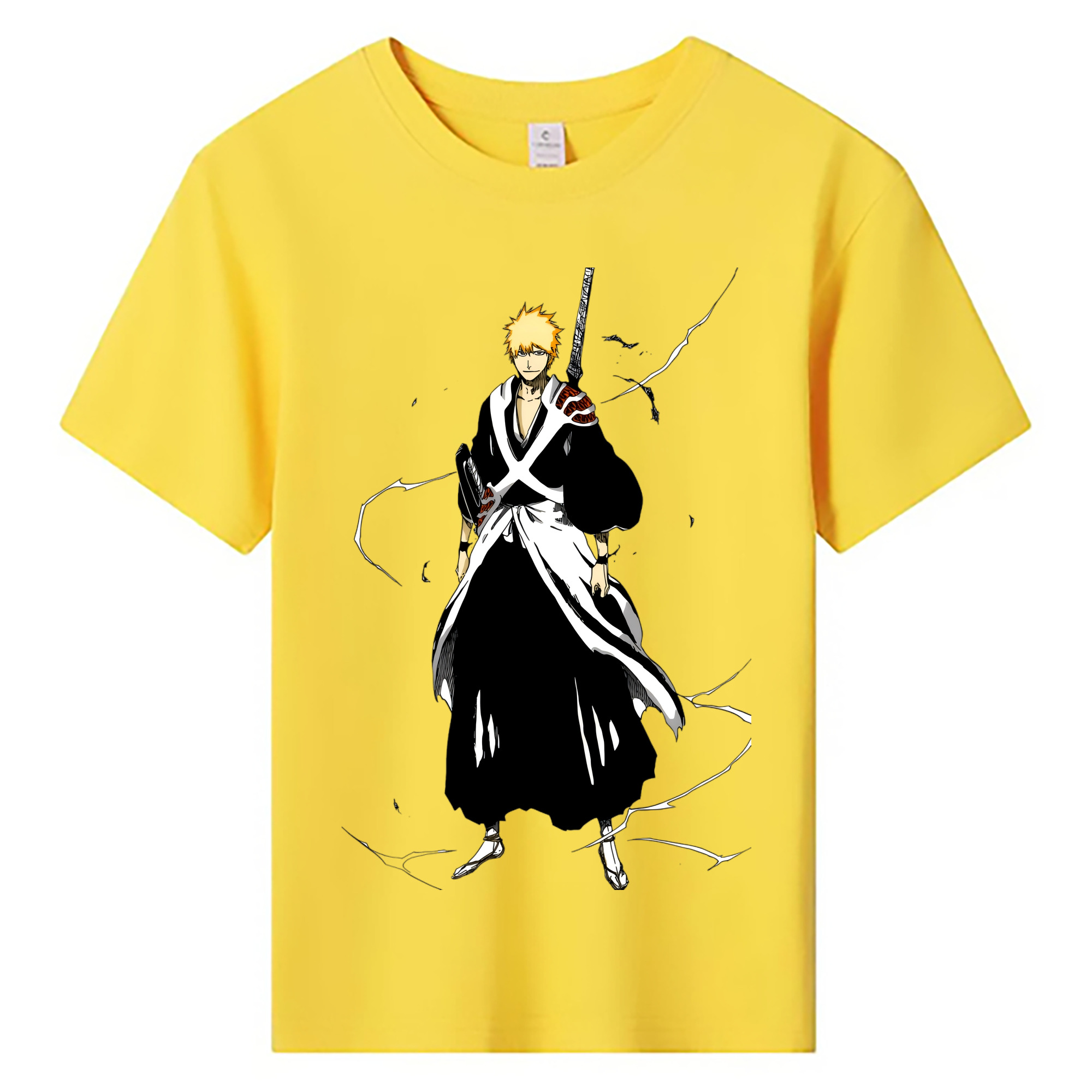 （画像用） ブリーチ 黒崎一護（くろさき いちご）BLEACH Kurosaki Ichigo 綿100％キッズTシャツ（フロントプリント）