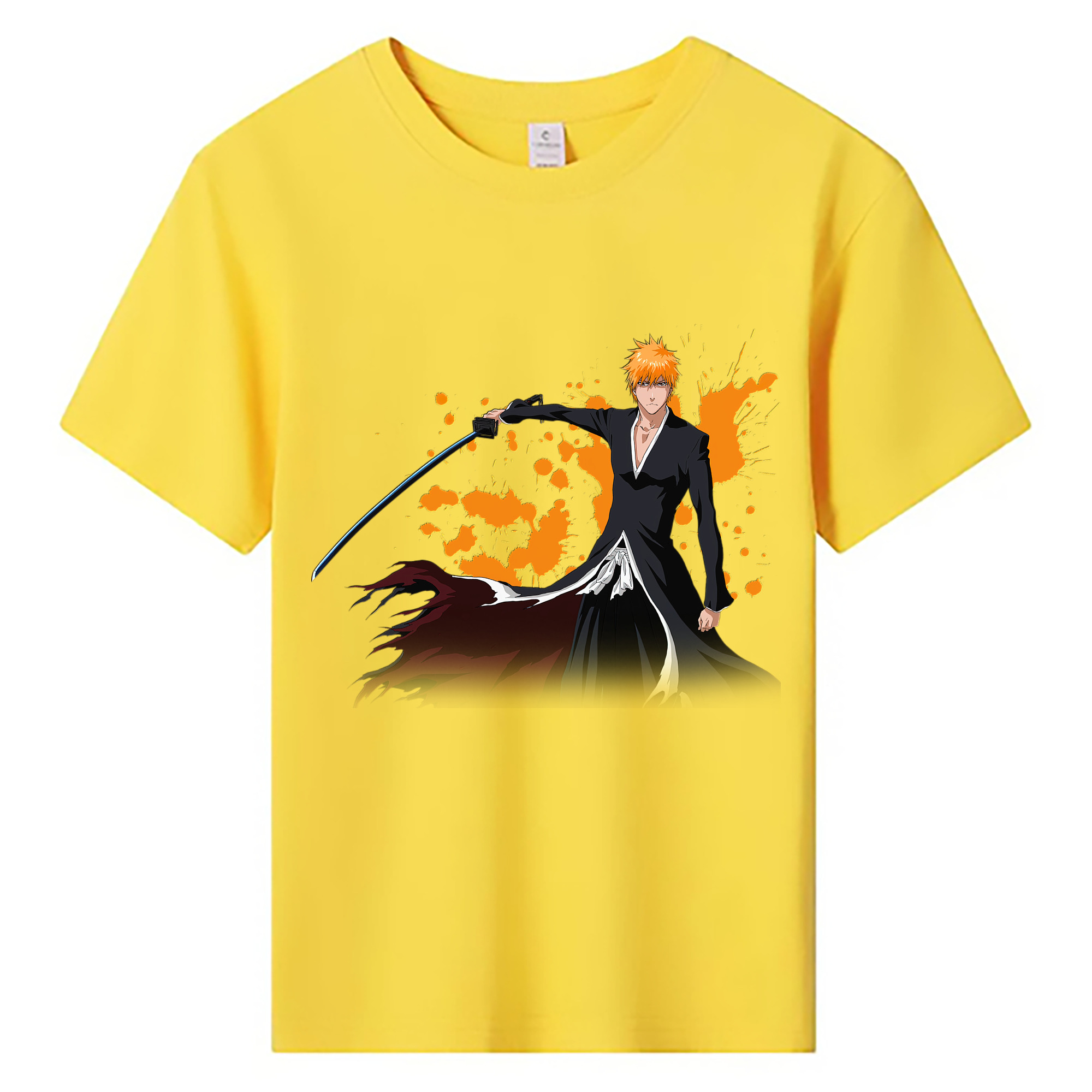 （画像用） ブリーチ 黒崎一護（くろさき いちご）BLEACH Kurosaki Ichigo 綿100％キッズTシャツ（フロントプリント）