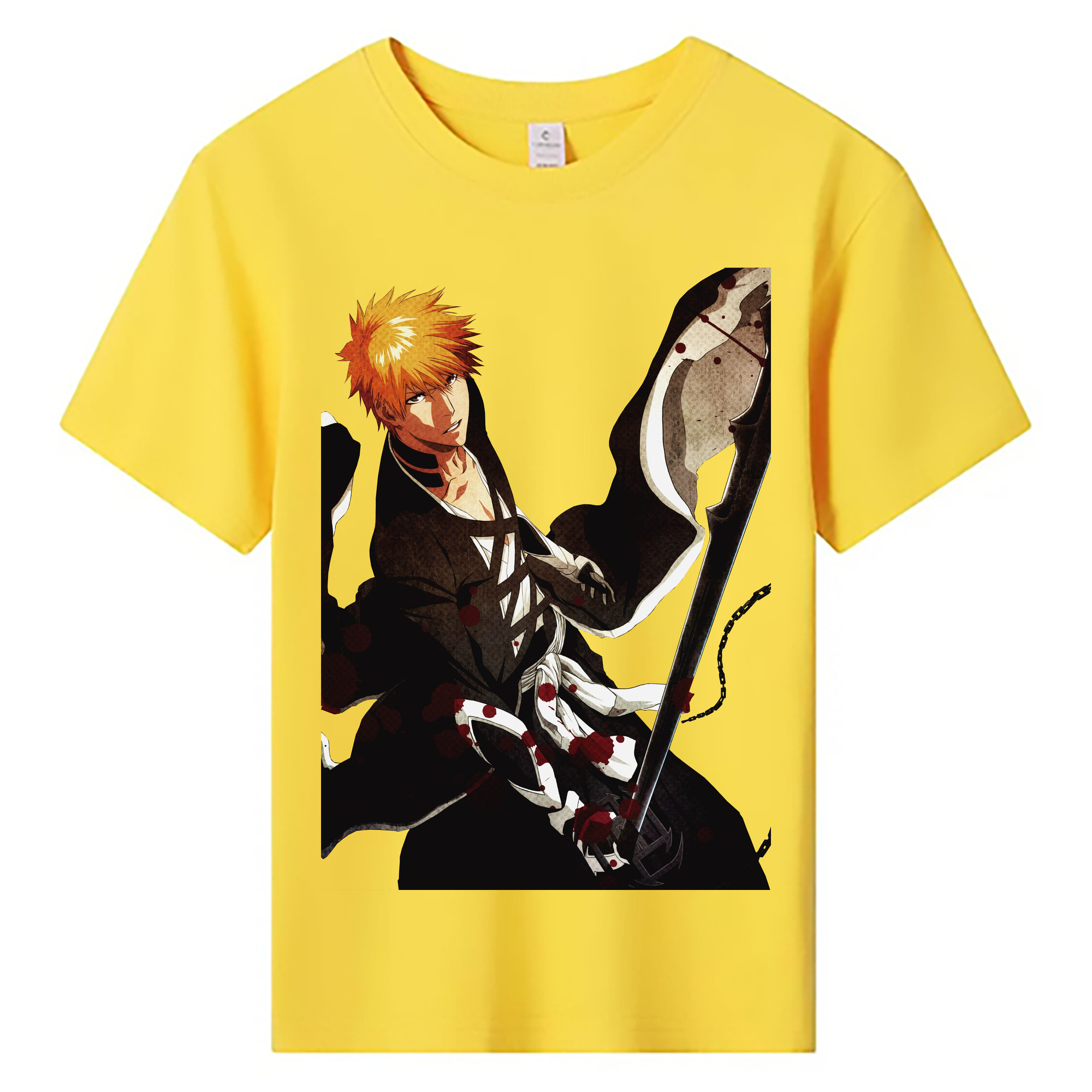 （画像用） ブリーチ 黒崎一護（くろさき いちご）BLEACH Kurosaki Ichigo 綿100％キッズTシャツ（フロントプリント）
