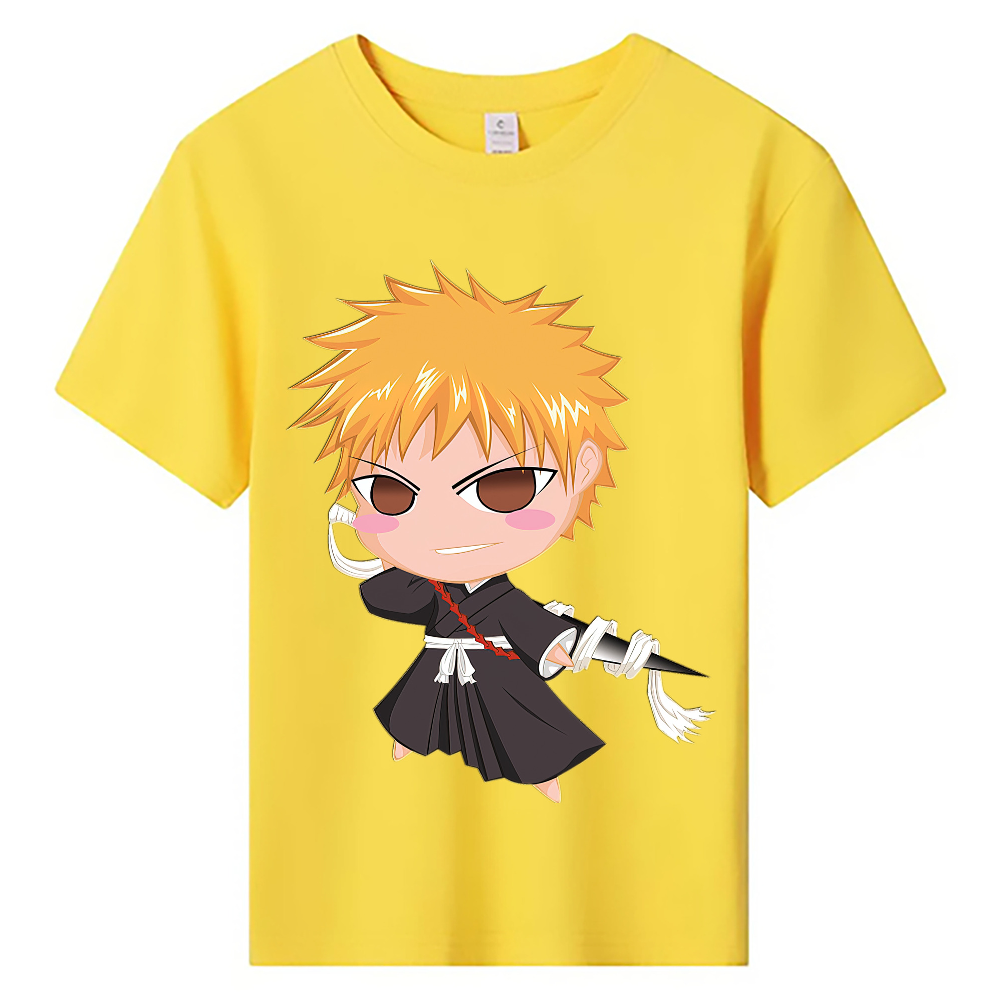 （画像用） ブリーチ 黒崎一護（くろさき いちご）BLEACH Kurosaki Ichigo 綿100％キッズTシャツ（フロントプリント）