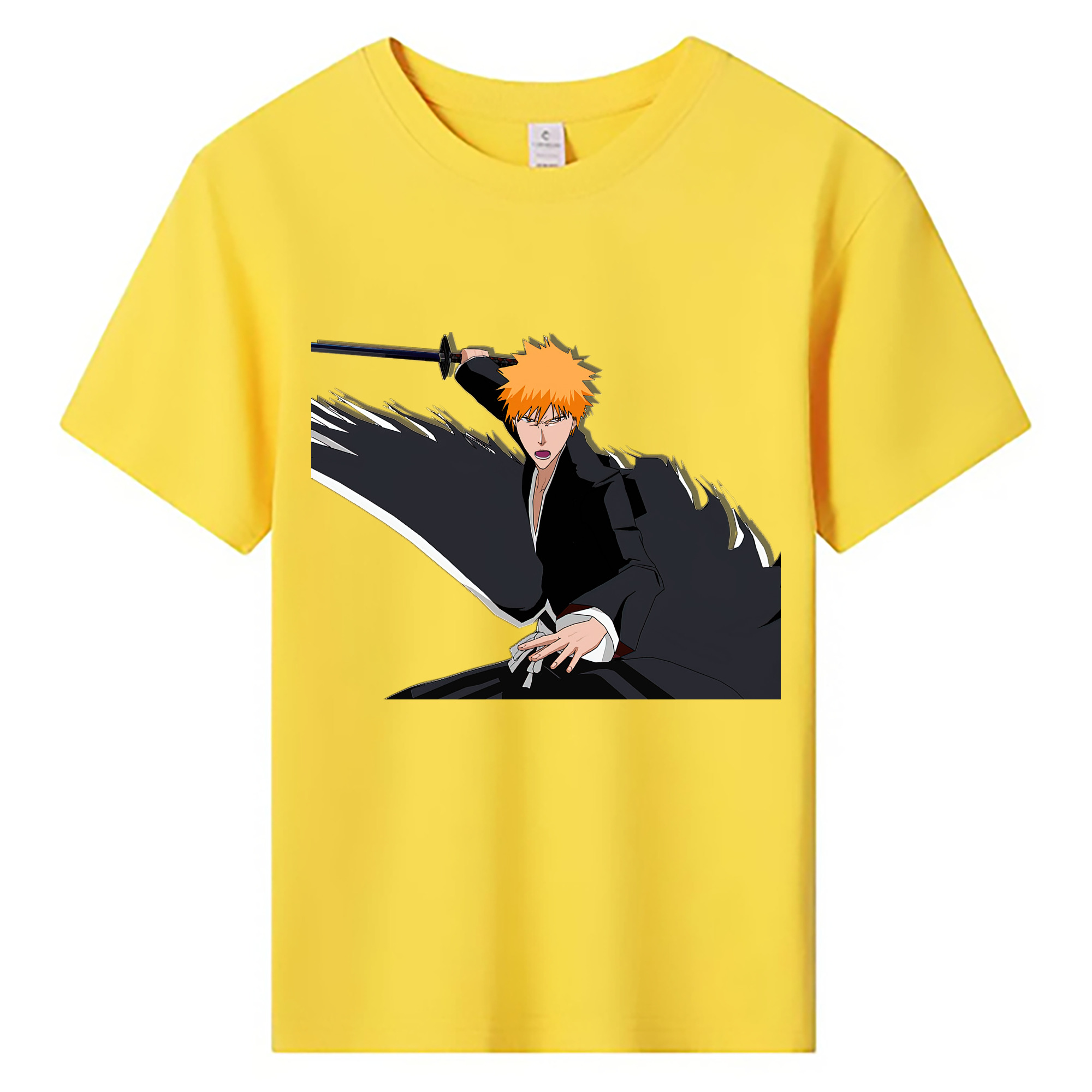 （画像用） ブリーチ 黒崎一護（くろさき いちご）BLEACH Kurosaki Ichigo 綿100％キッズTシャツ（フロントプリント）