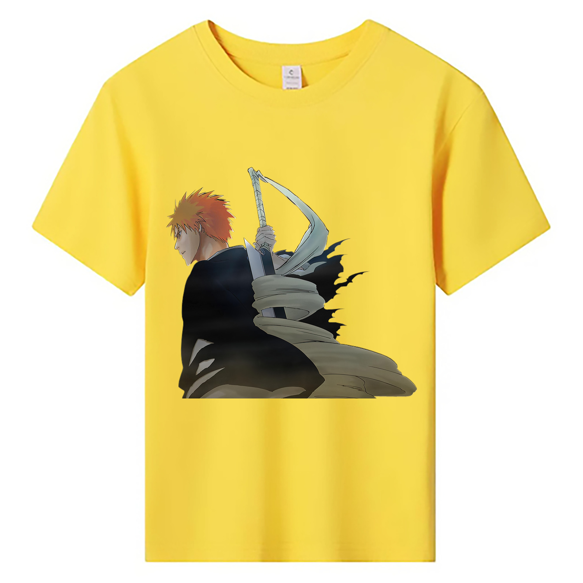 （画像用） ブリーチ 黒崎一護（くろさき いちご）BLEACH Kurosaki Ichigo 綿100％キッズTシャツ（フロントプリント）